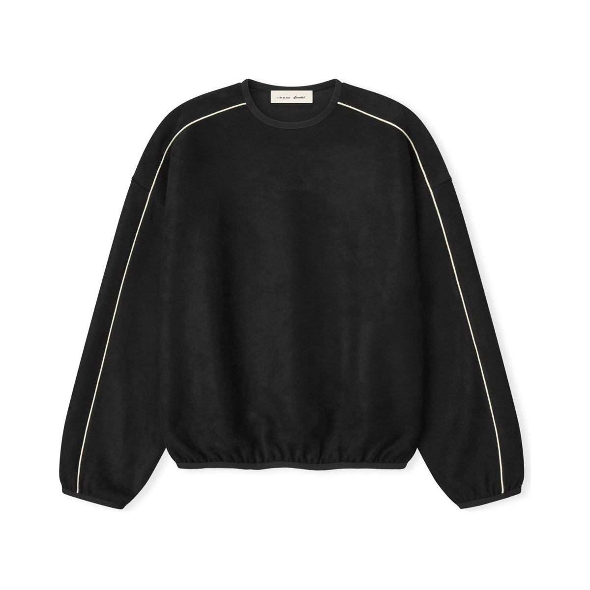 Fear of God Essentials Suede Fleece Signature Modern Crewneck Sweatshirt Vintage Black - Im Your Wardrobe