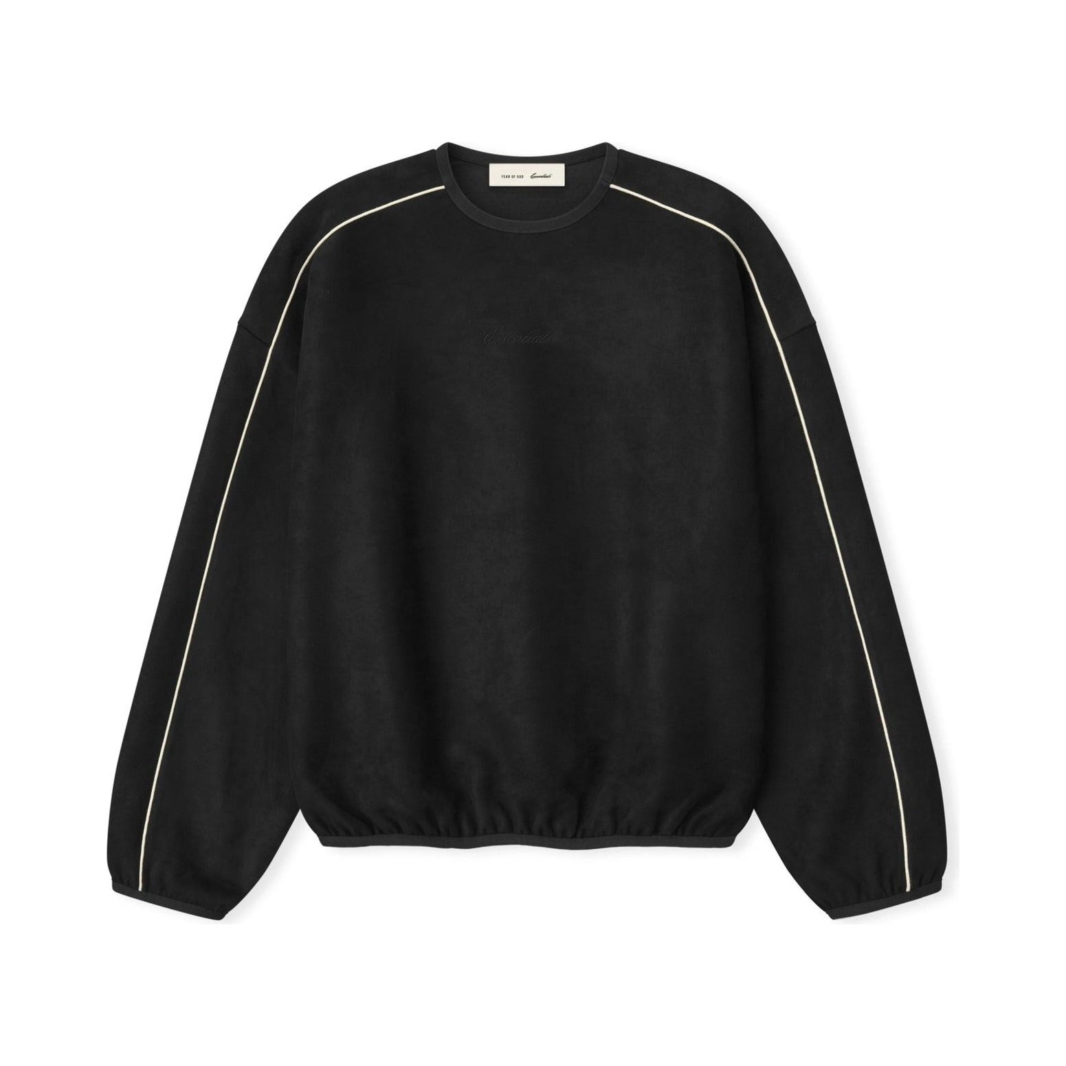 Fear of God Essentials Suede Fleece Signature Modern Crewneck Sweatshirt Vintage Black - Im Your Wardrobe