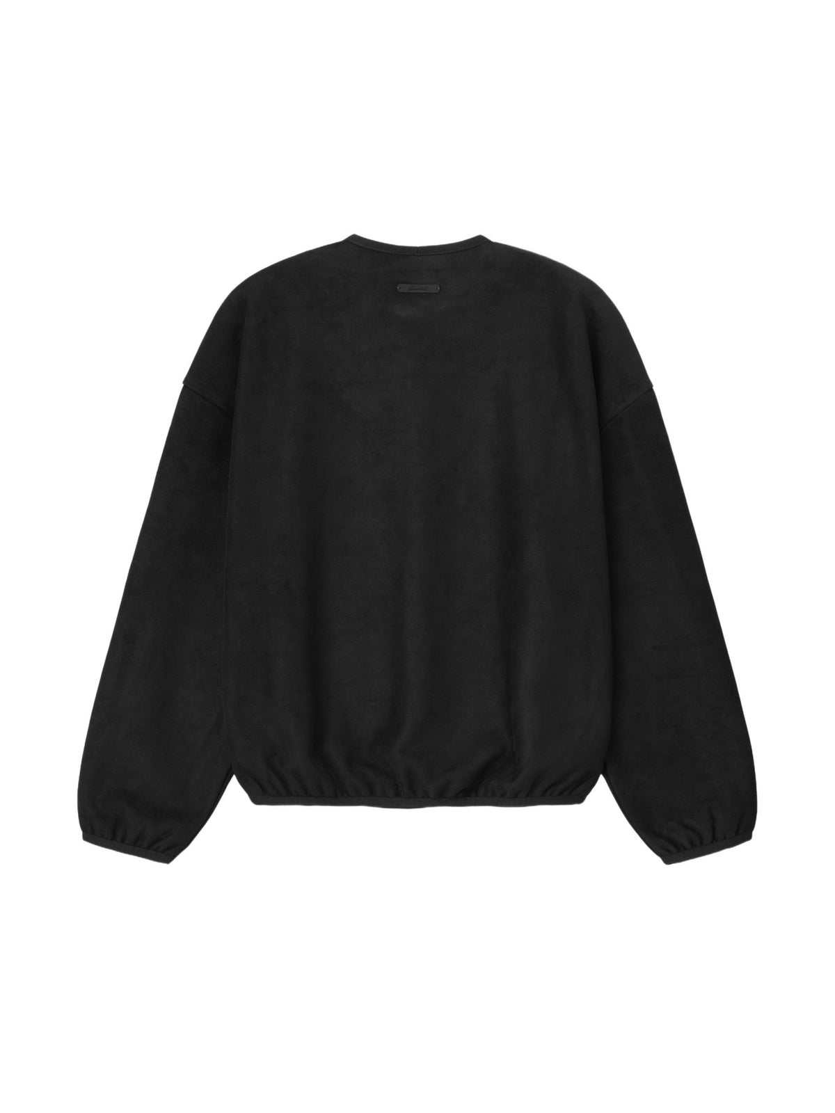 Fear of God Essentials Suede Fleece Signature Modern Crewneck Sweatshirt W/ Piping Black - Im Your Wardrobe