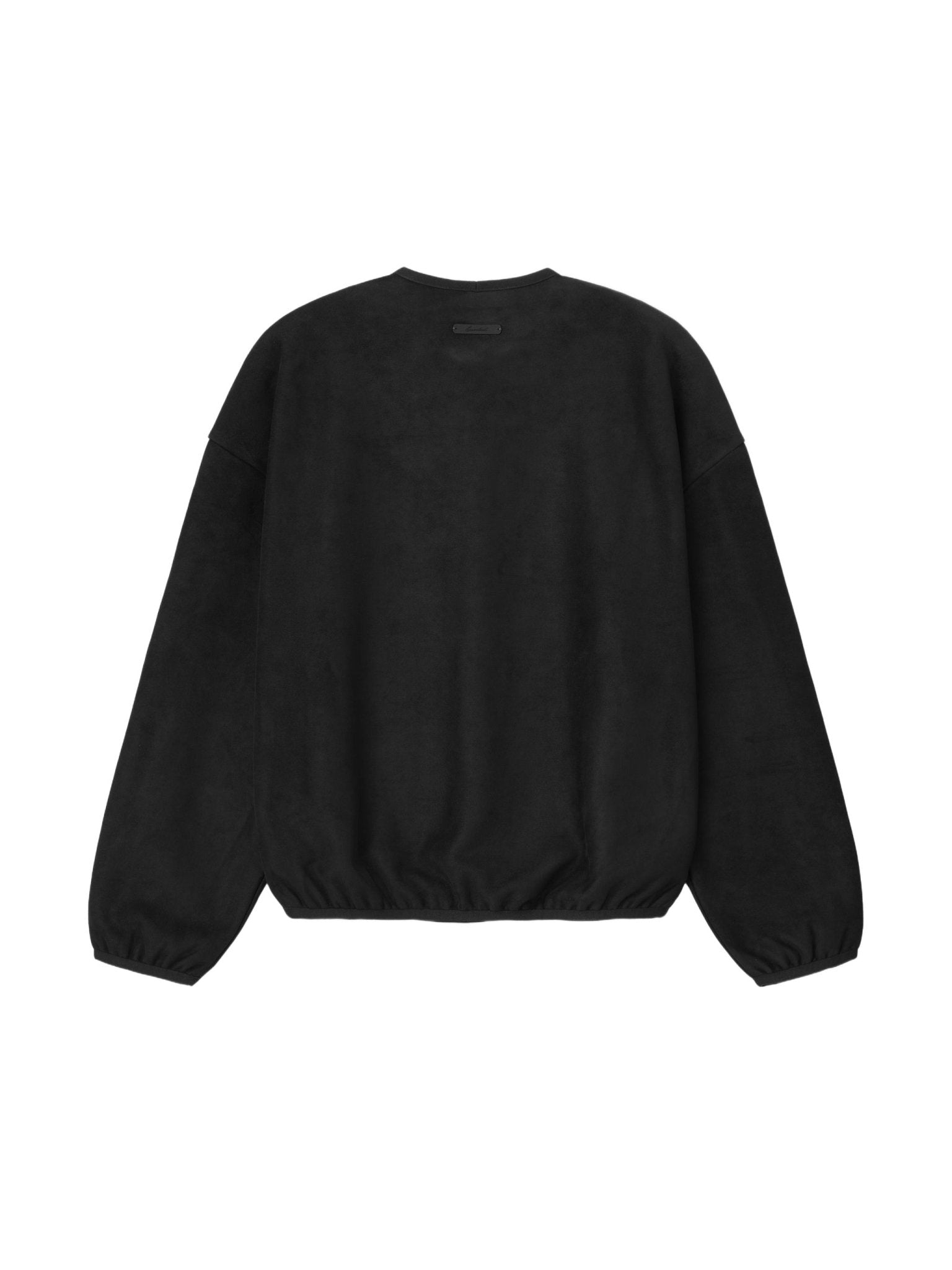Fear of God Essentials Suede Fleece Signature Modern Crewneck Sweatshirt W/ Piping Black - Im Your Wardrobe