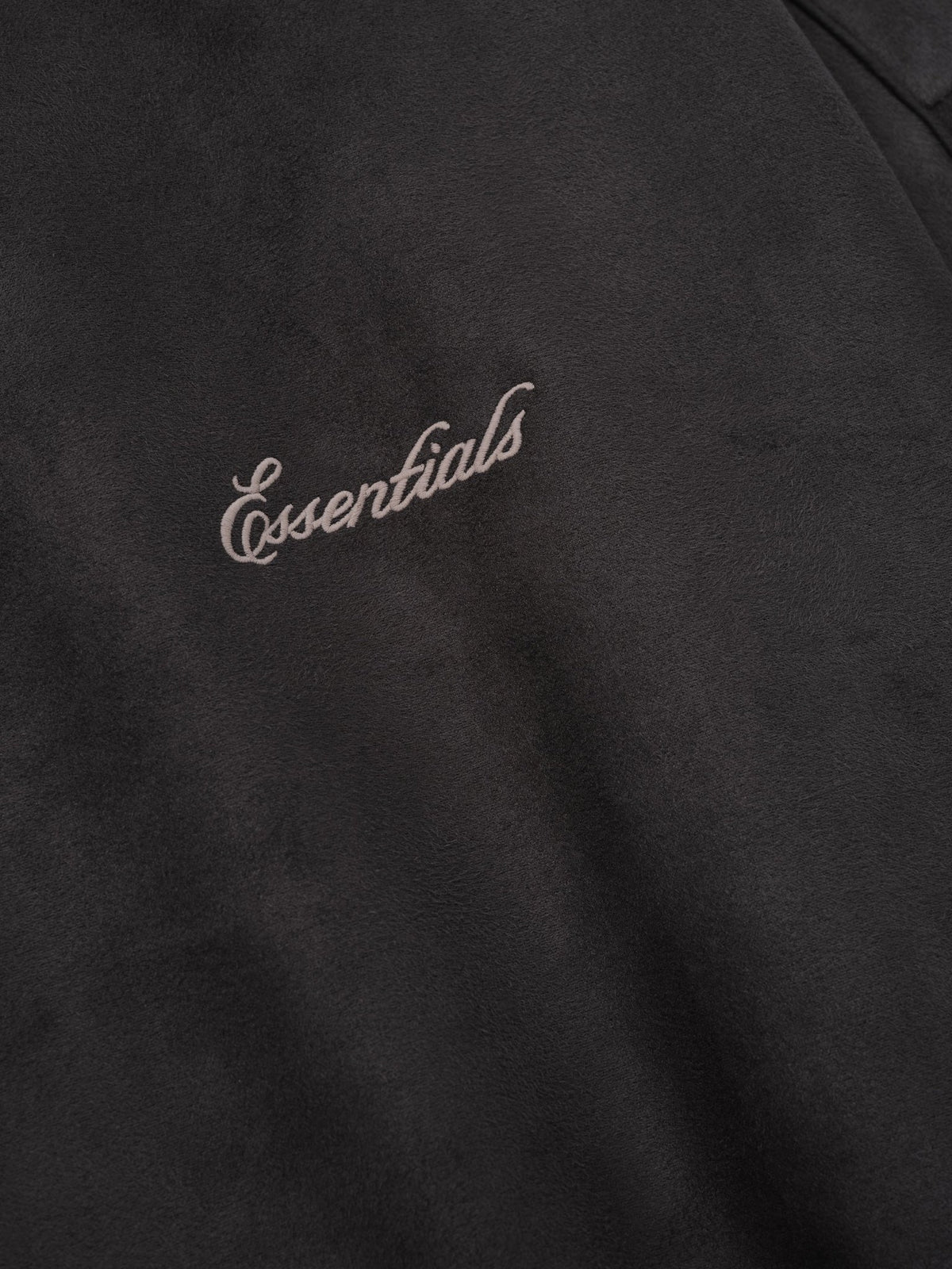 Fear of God Essentials Suede Fleece Signature Modern Crewneck Sweatshirt W/ Piping Ink Black - Im Your Wardrobe