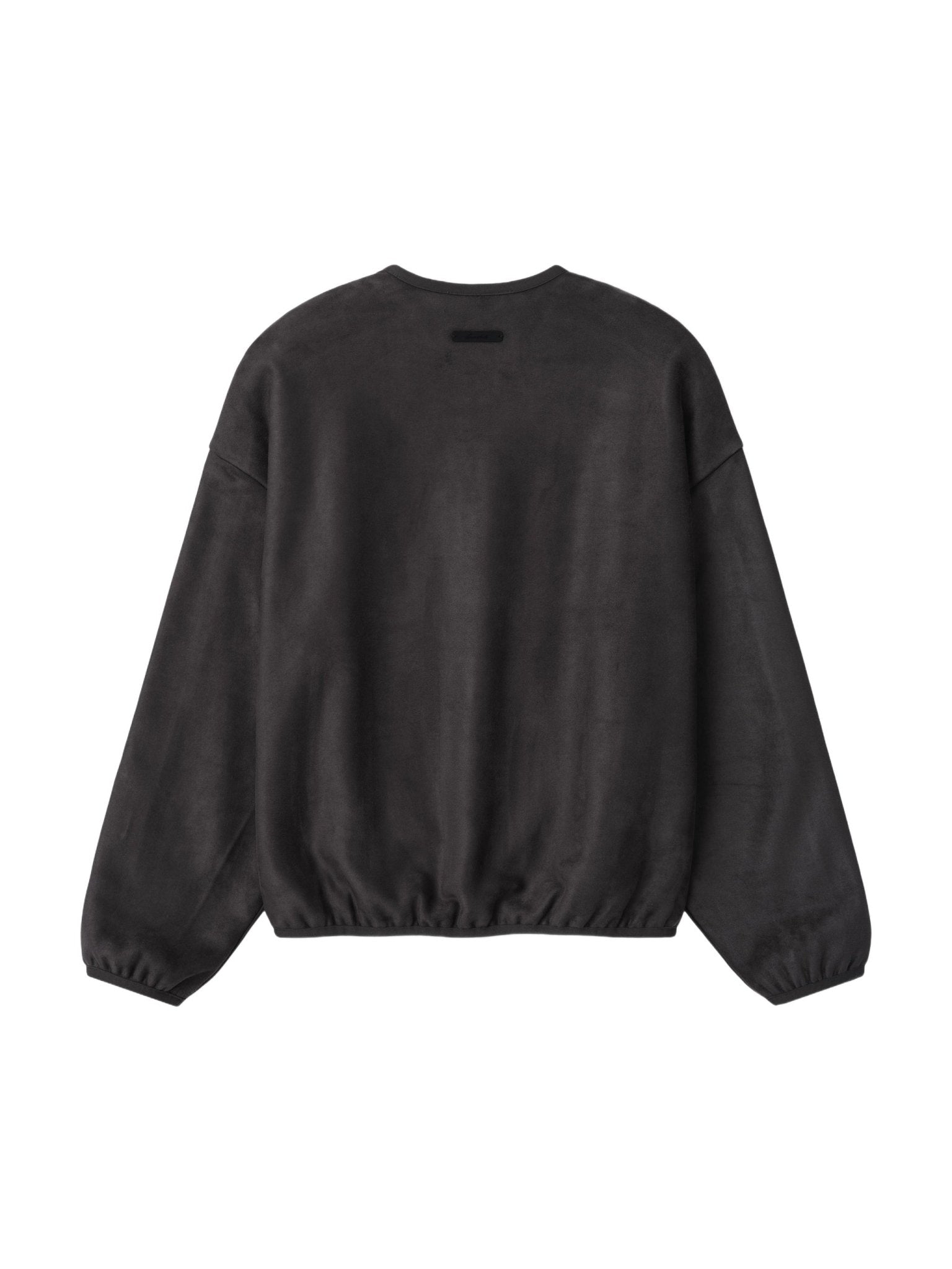Fear of God Essentials Suede Fleece Signature Modern Crewneck Sweatshirt W/ Piping Ink Black - Im Your Wardrobe