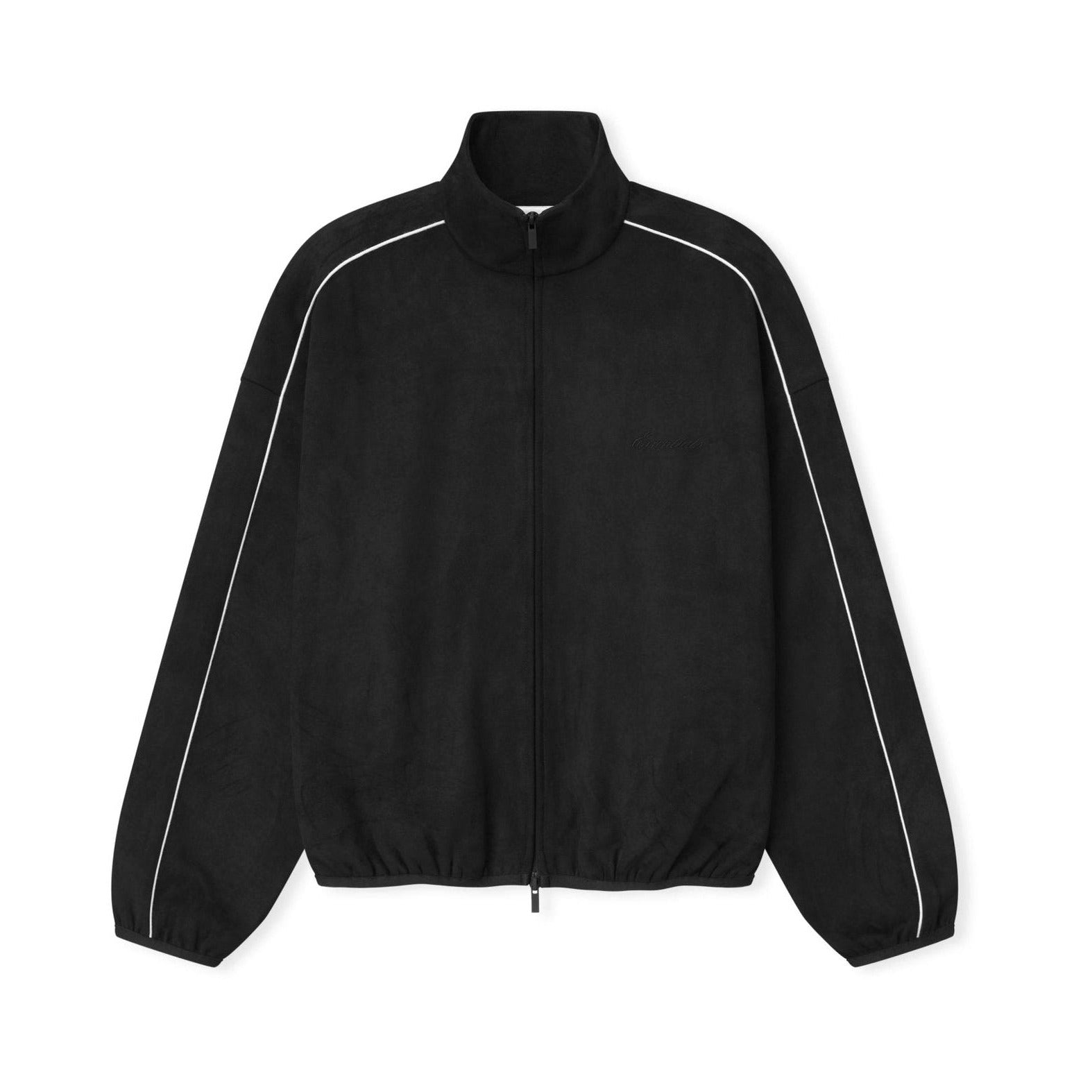 Fear of God Essentials Suede Fleece Signature Modern Track Jacket Vintage Black - Im Your Wardrobe