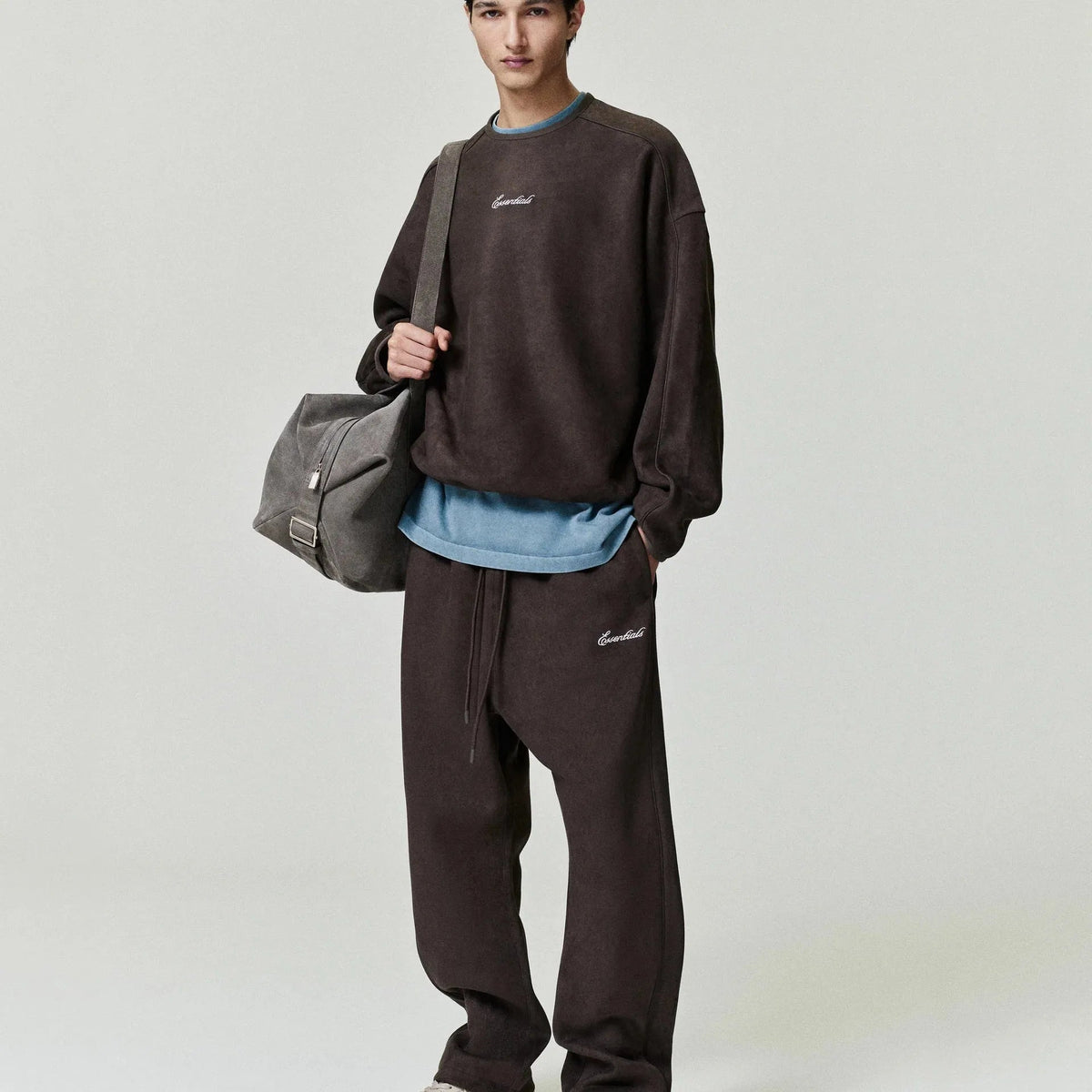 Fear Of God Essentials Suede Fleece Signature Relaxed Pant Brown - Im Your Wardrobe
