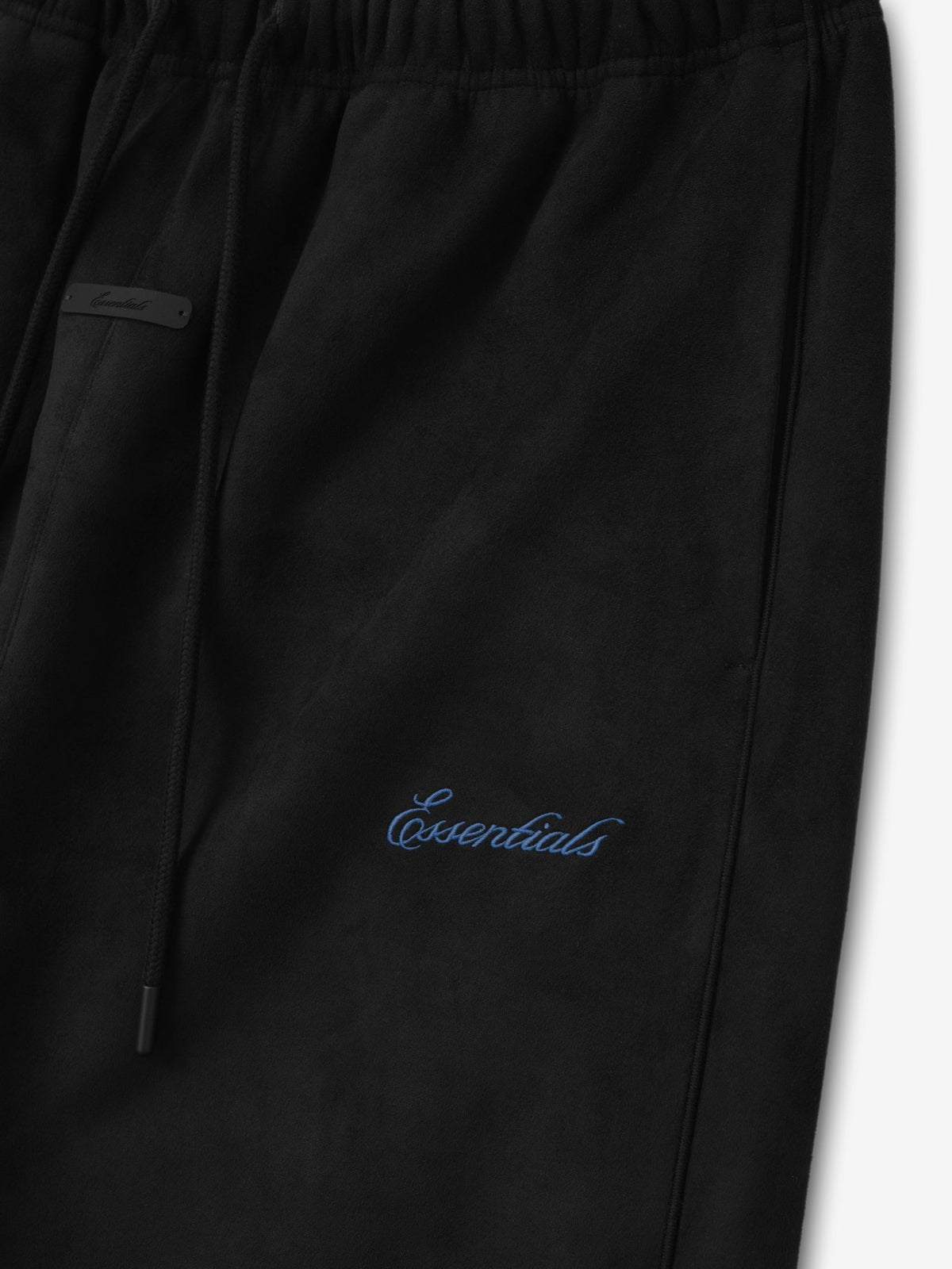 Fear of God Essentials Suede Fleece Signature Relaxed Pant W/ Piping Black - Im Your Wardrobe