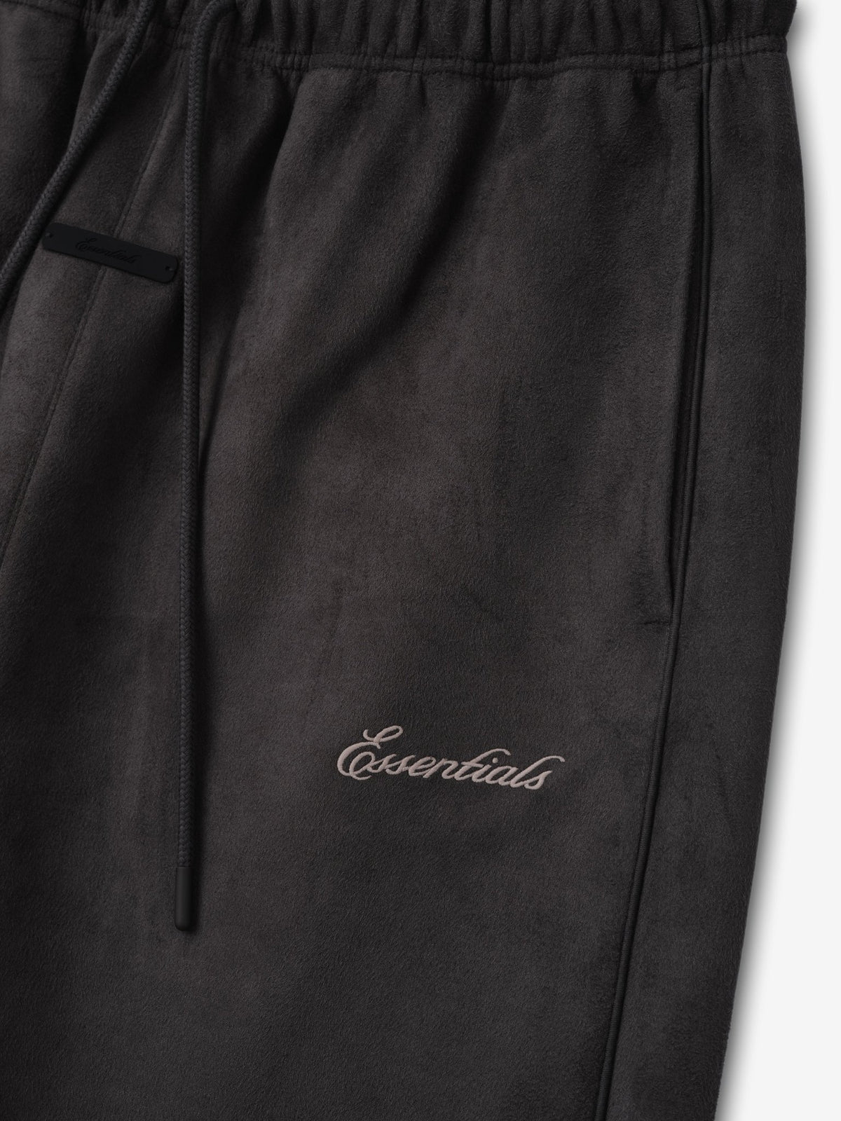 Fear of God Essentials Suede Fleece Signature Relaxed Pant W/ Piping Ink Black - Im Your Wardrobe