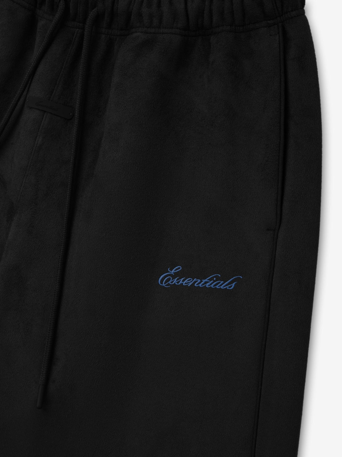 Fear of God Essentials Suede Fleece Signature Relaxed Short W/ Piping Black - Im Your Wardrobe