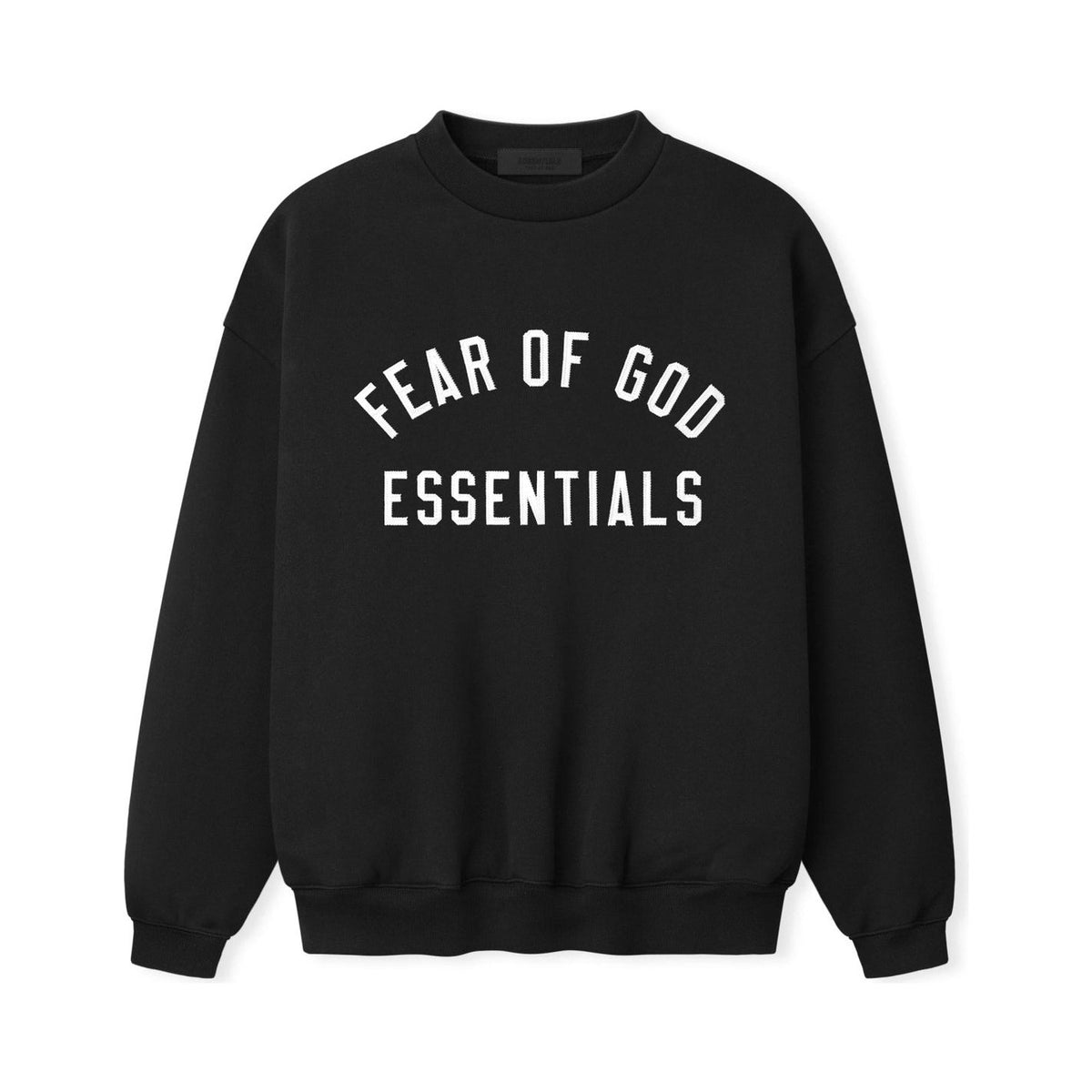 Fear of God Essentials Varsity 90s Crewneck Sweatshirt Vintage Black - Im Your Wardrobe