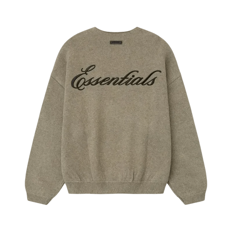 Fear of God Essentials Waffle Crewneck Sweater Homestead Heather - Im Your Wardrobe