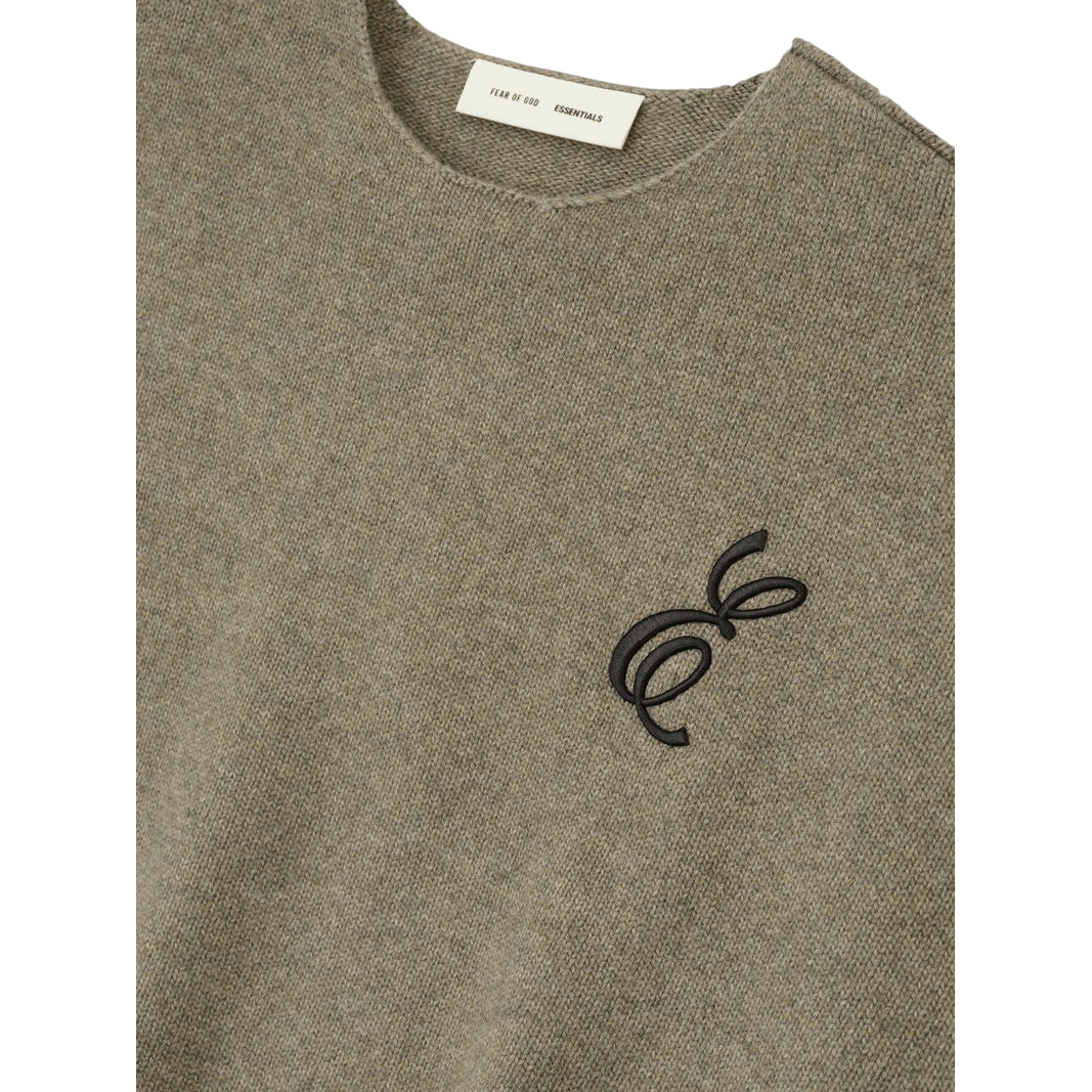 Fear of God Essentials Waffle Crewneck Sweater Homestead Heather - Im Your Wardrobe