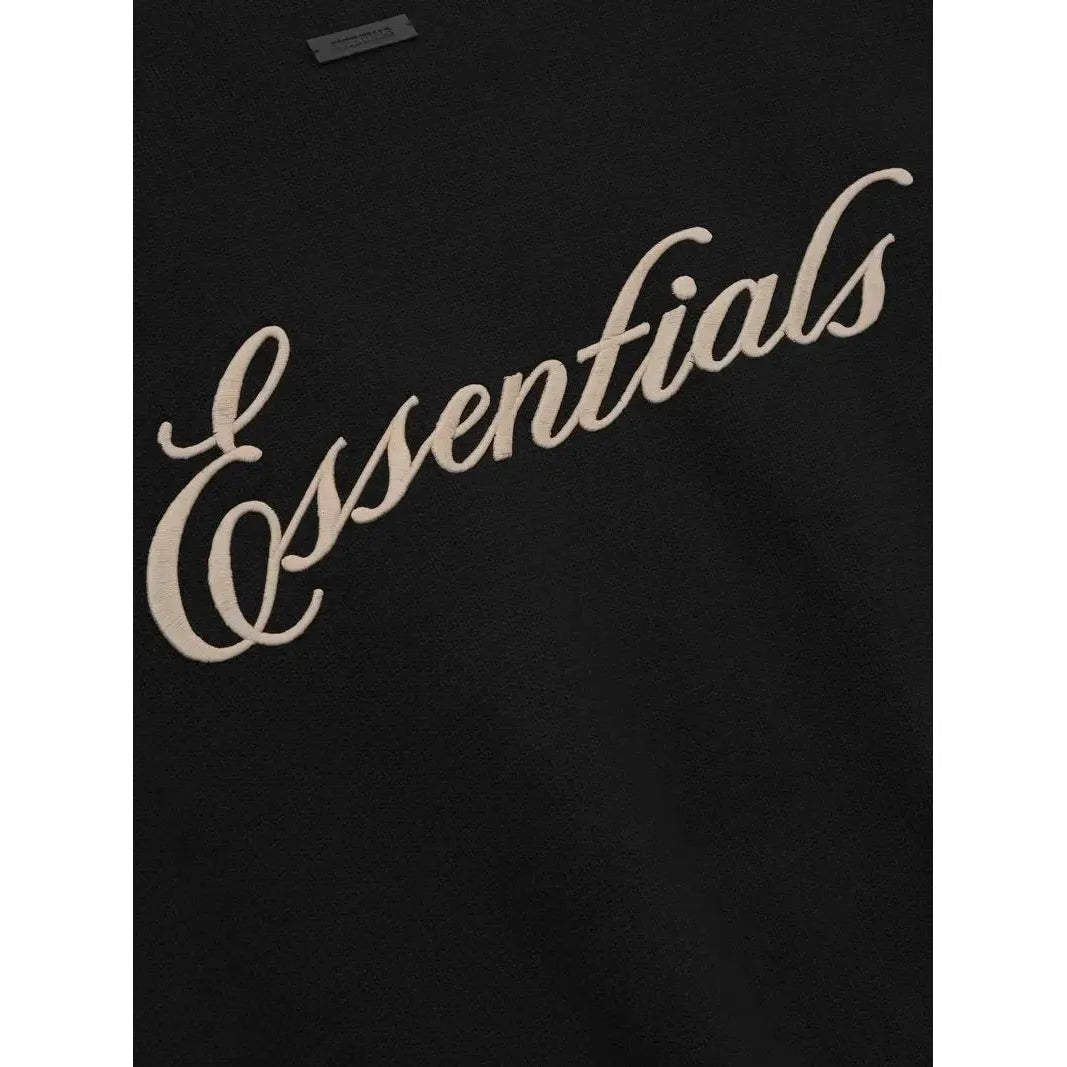 Fear of God Essentials Waffle Crewneck Sweater Vintage Black - Im Your Wardrobe