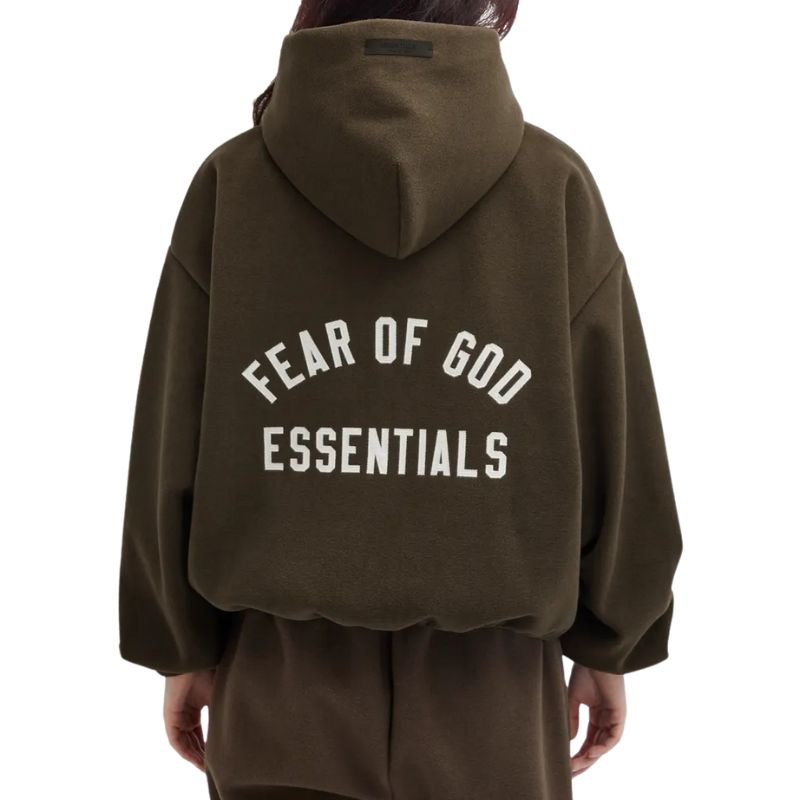 Fear of God Essentials Women's Brushed Hooded Bomber 'Brown' - Im Your Wardrobe