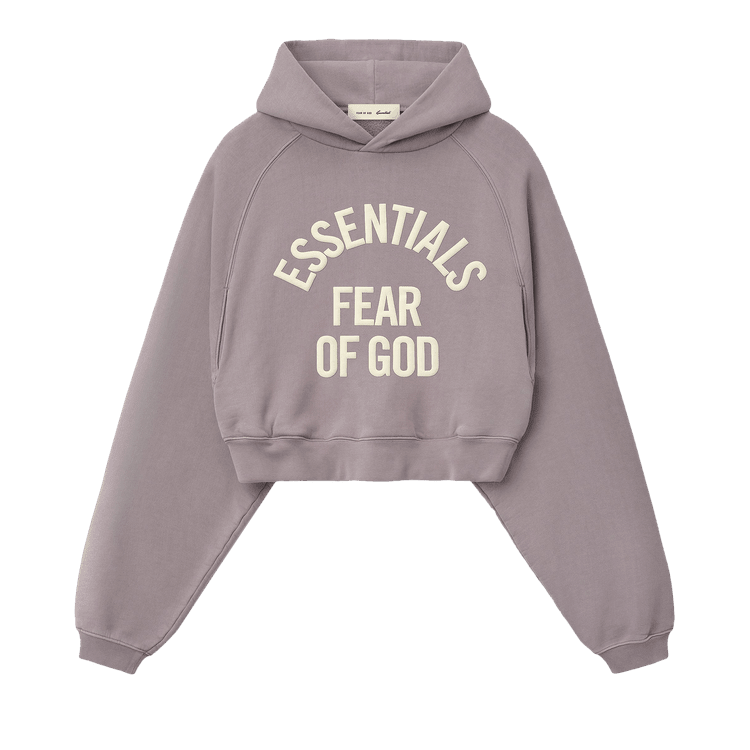 Fear of God Essentials Women's Campus 90s Cropped Raglan Hoodie Faded Mauve (SS26) - Im Your Wardrobe
