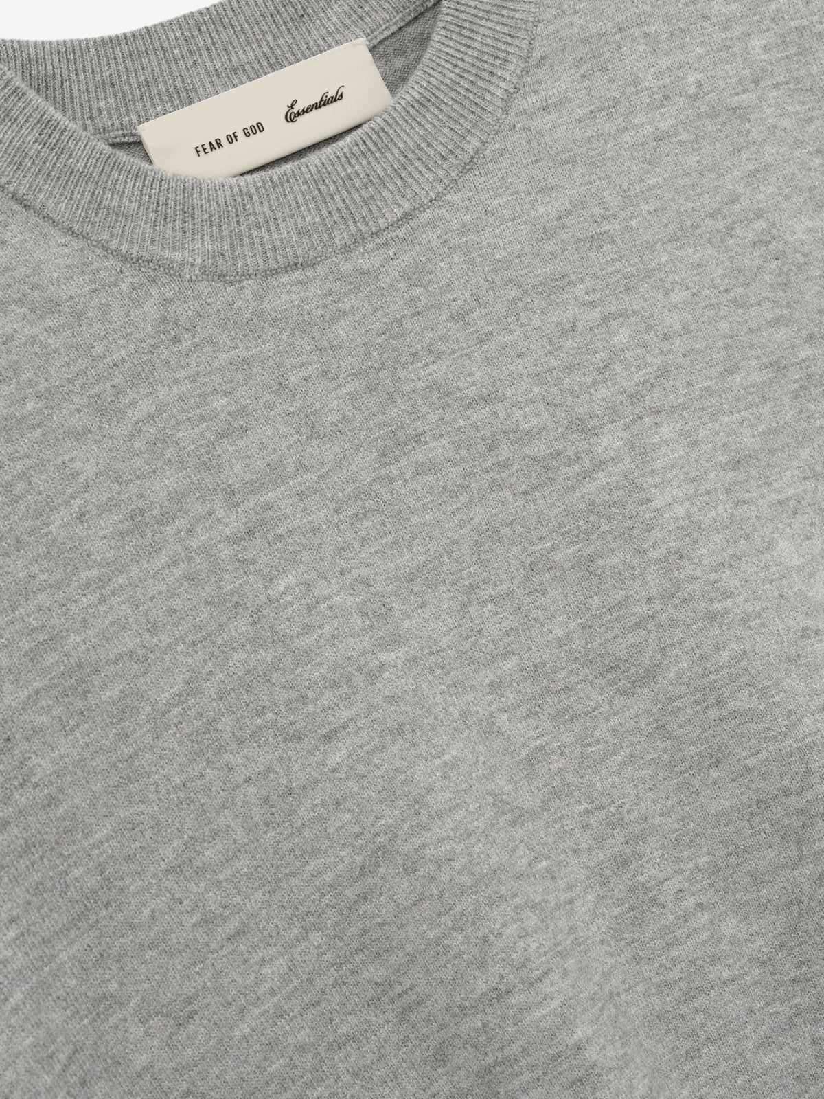 Fear of God Essentials Women's Classic Knit Long Sleeve Tee Concrete Heather - Im Your Wardrobe
