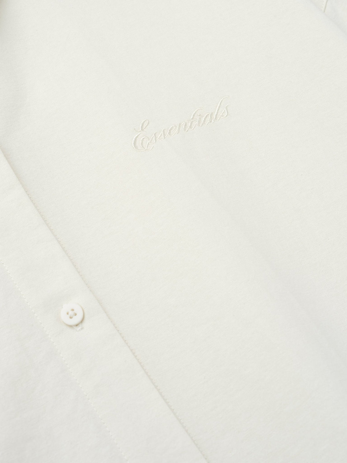 Fear of God Essentials Women's Cotton Oxford Signature Button Up Shirt Ivory - Im Your Wardrobe