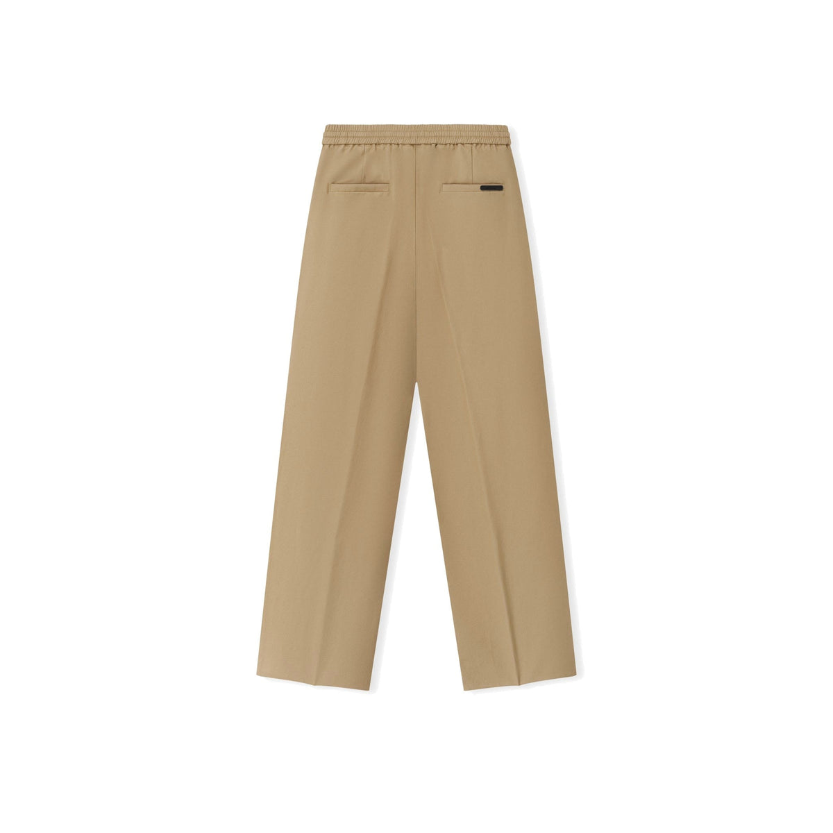 Fear of God Essentials Women's Cotton Twill Pleat Front Drawstring Pant Dune - Im Your Wardrobe