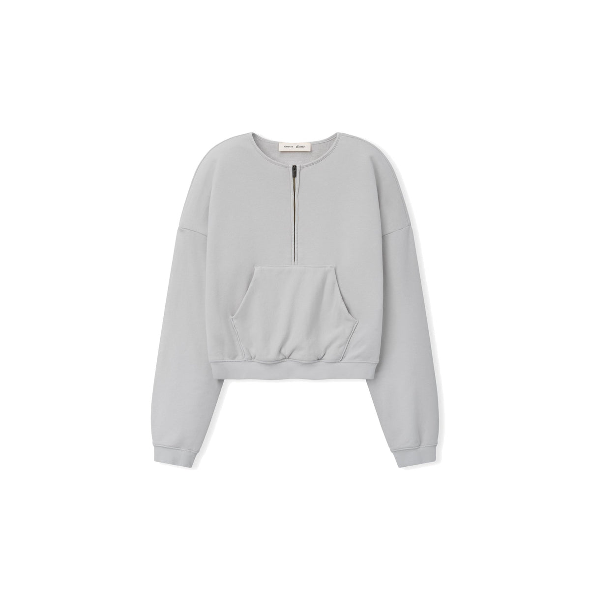 Fear of God Essentials Women's French Terry Relaxed Half Zip Washed Overcast - Im Your Wardrobe