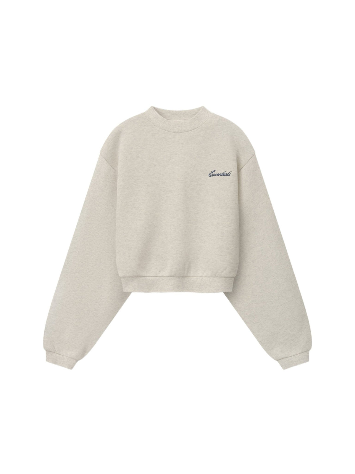 Fear of God Essentials Women's Modern Cropped Crewneck Sweatshirt Marble Heather - Im Your Wardrobe