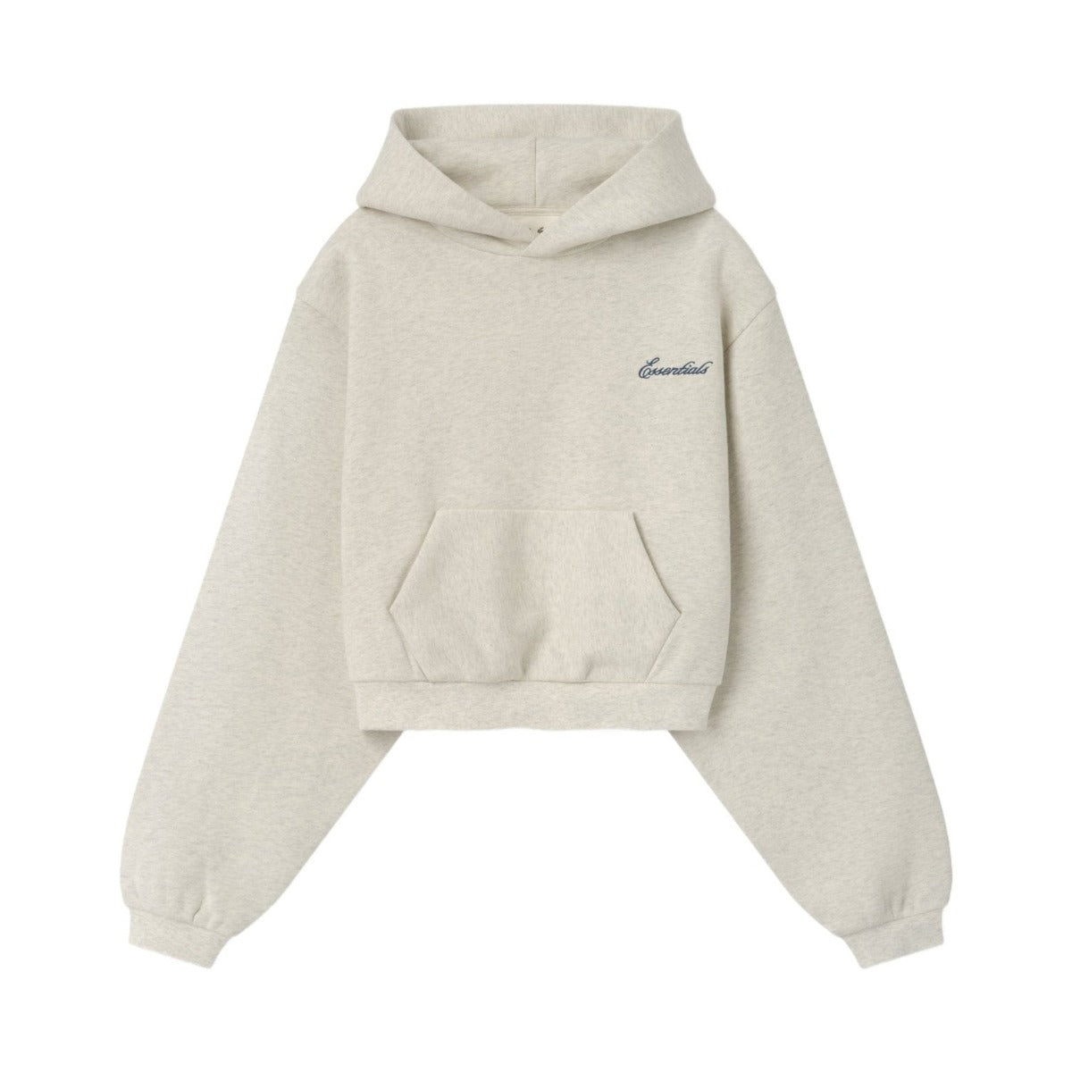 Fear of God Essentials Women's Modern Cropped Hoodie Marble Heather - Im Your Wardrobe
