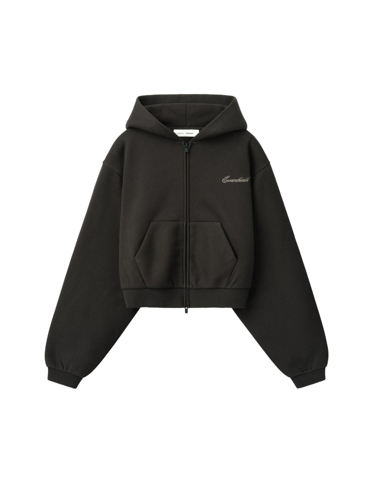 Fear of God Essentials Women's Modern Cropped Zip Hoodie Ink Black - Im Your Wardrobe