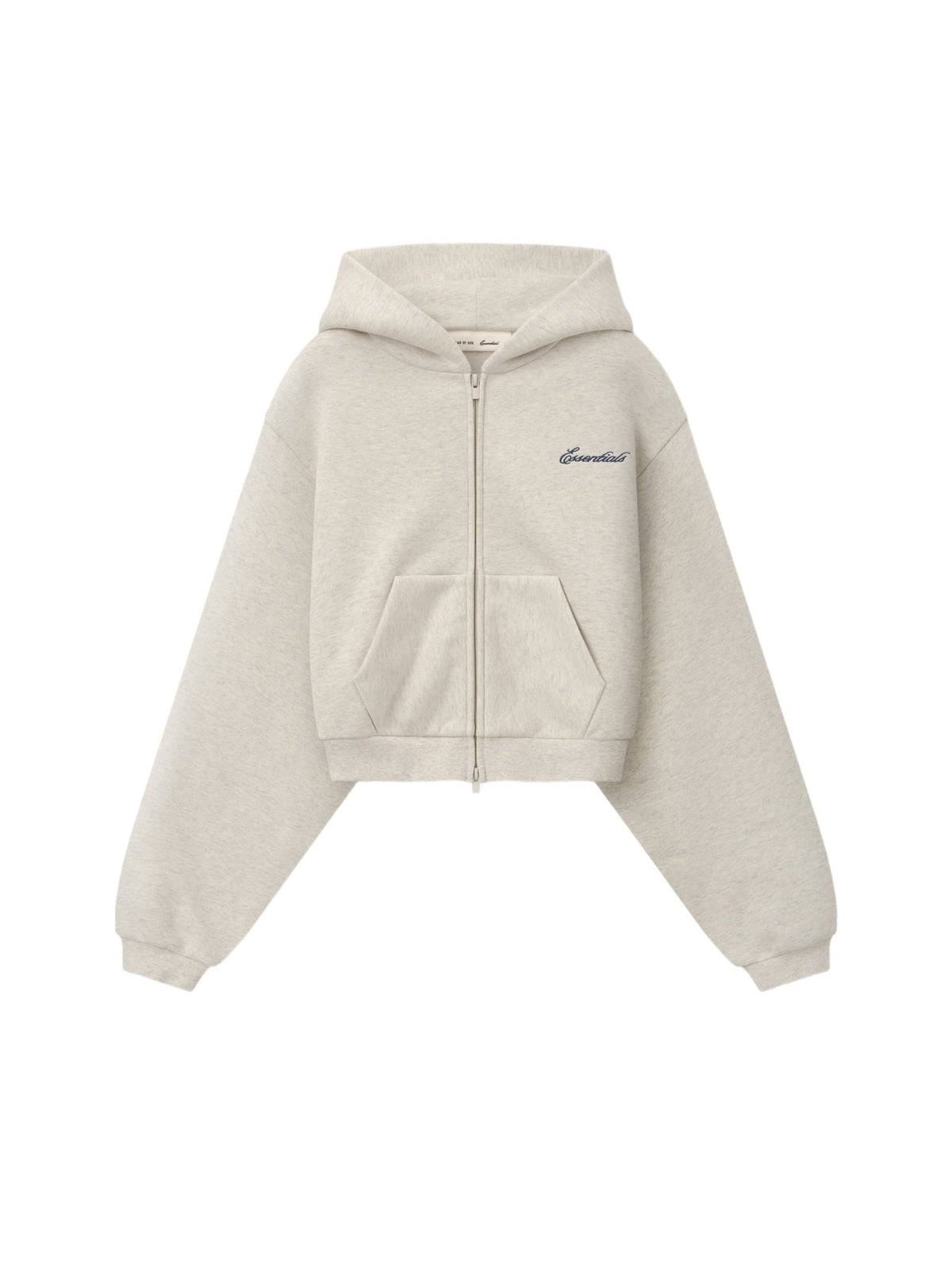 Fear of God Essentials Women's Modern Cropped Zip Hoodie Marble Heather - Im Your Wardrobe