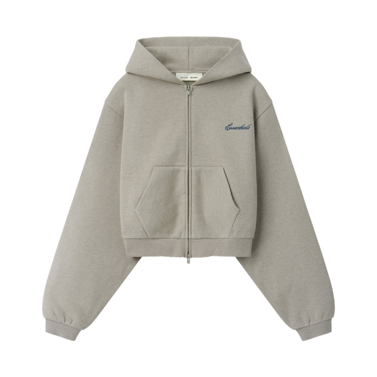 Fear of God Essentials Women's Modern Cropped Zip Hoodie Pyrite Heather - Im Your Wardrobe