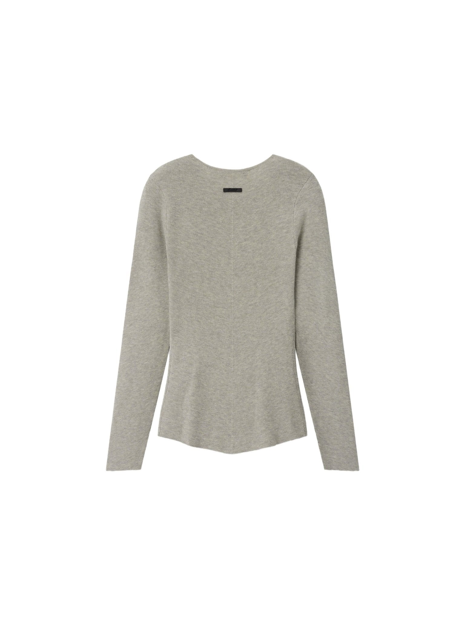 Fear of God Essentials Women's Rib Knit Chevron V-Neck Pyrite Heather - Im Your Wardrobe