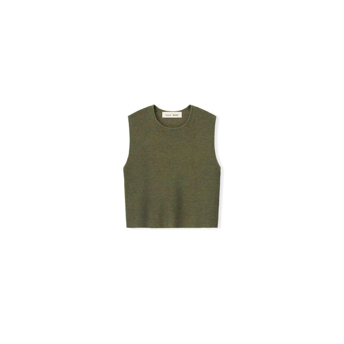 Fear of God Essentials Women's Rib Knit Crop Top Moss - Im Your Wardrobe
