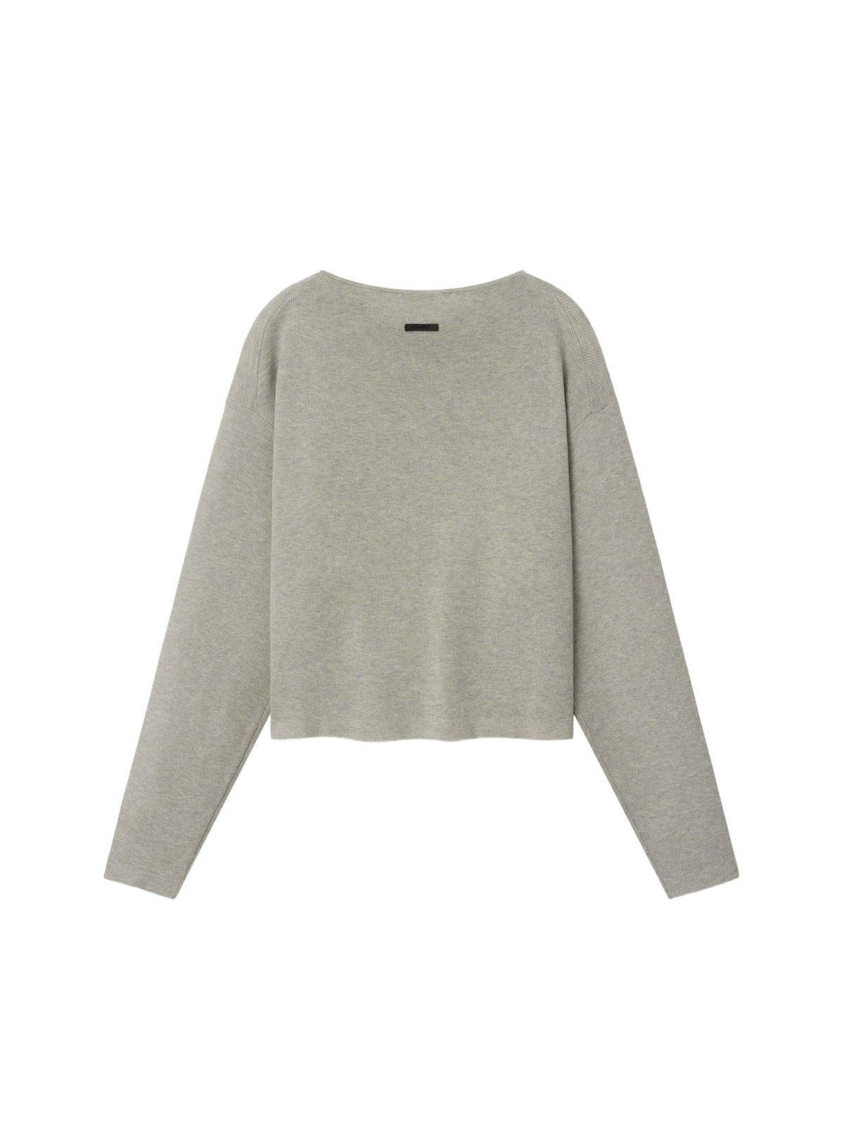 Fear of God Essentials Women's Rib Knit Modern Cropped Boatneck Pyrite Heather - Im Your Wardrobe
