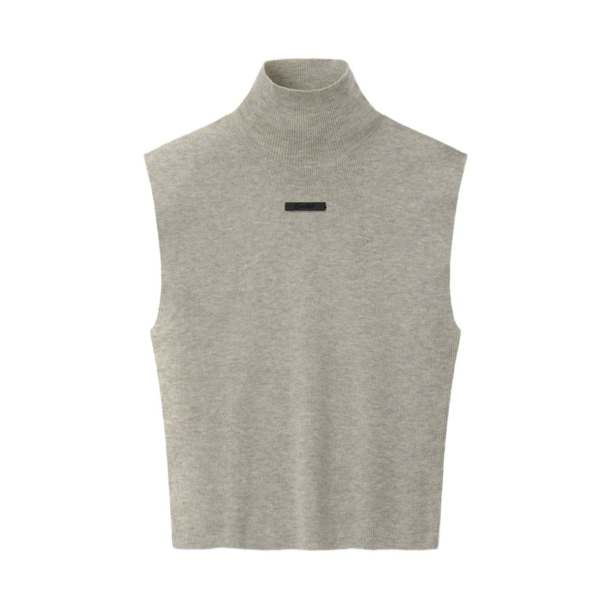 Fear of God Essentials Women's Rib Knit Standing Collar Sleeveless Tank Pyrite Heather - Im Your Wardrobe