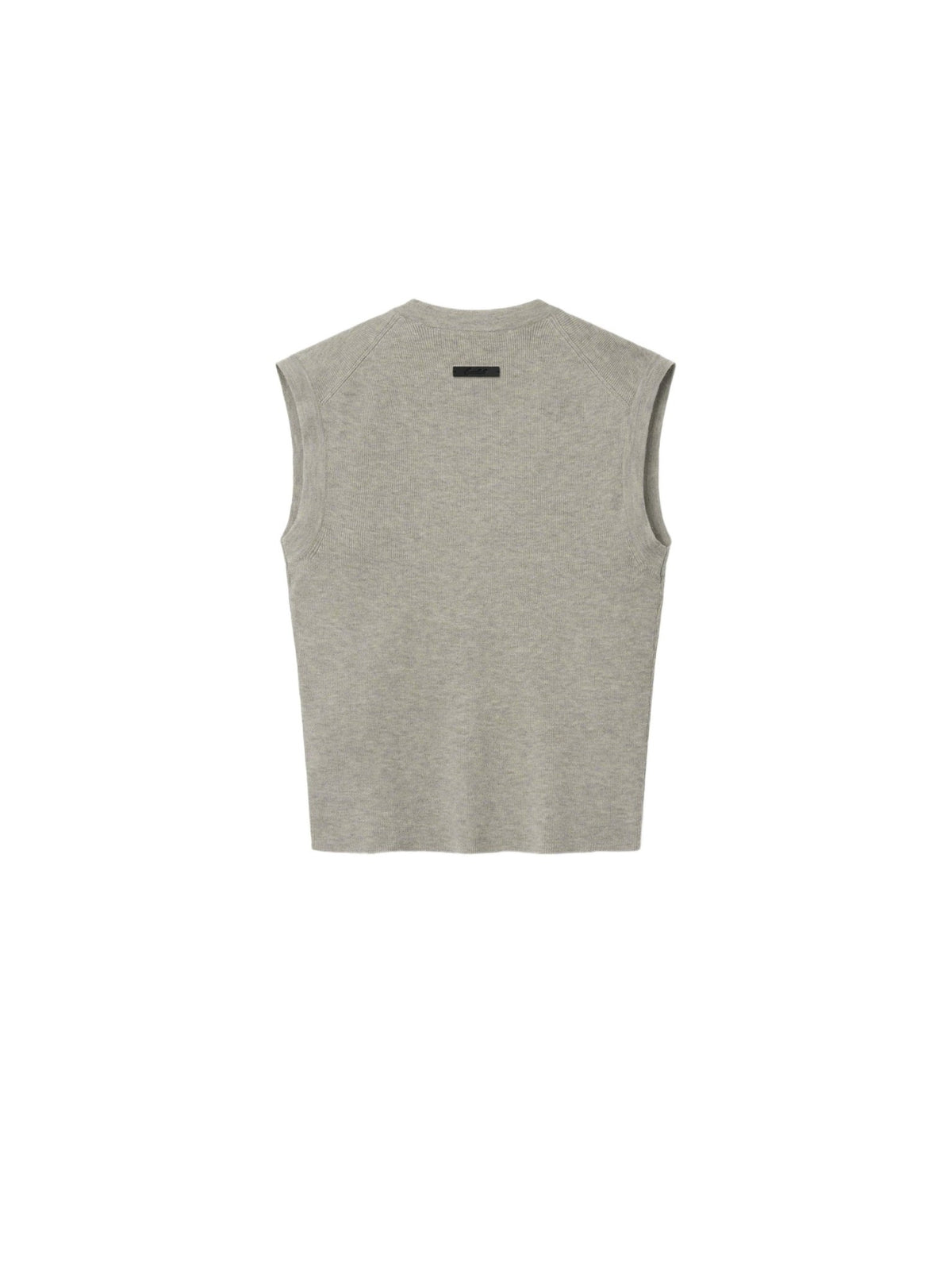Fear of God Essentials Women's Rib Knit V-Neck Cropped Tank Pyrite Heather - Im Your Wardrobe