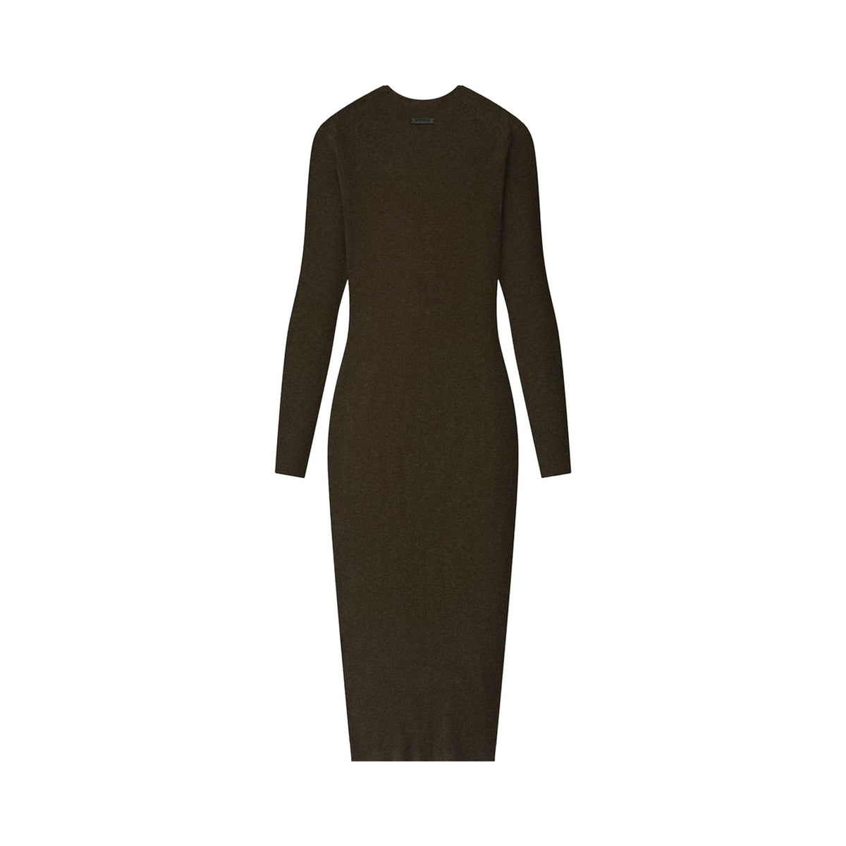 Fear of God Essentials Women's Rib Long-Sleeve Dress Brown (FW25) - Im Your Wardrobe
