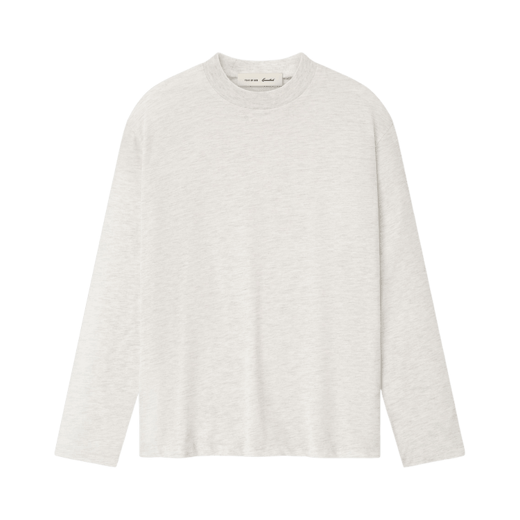 Fear of God Essentials Women's Signature Classic Long-Sleeve Tee Oatmeal Heather (SS26) - Im Your Wardrobe