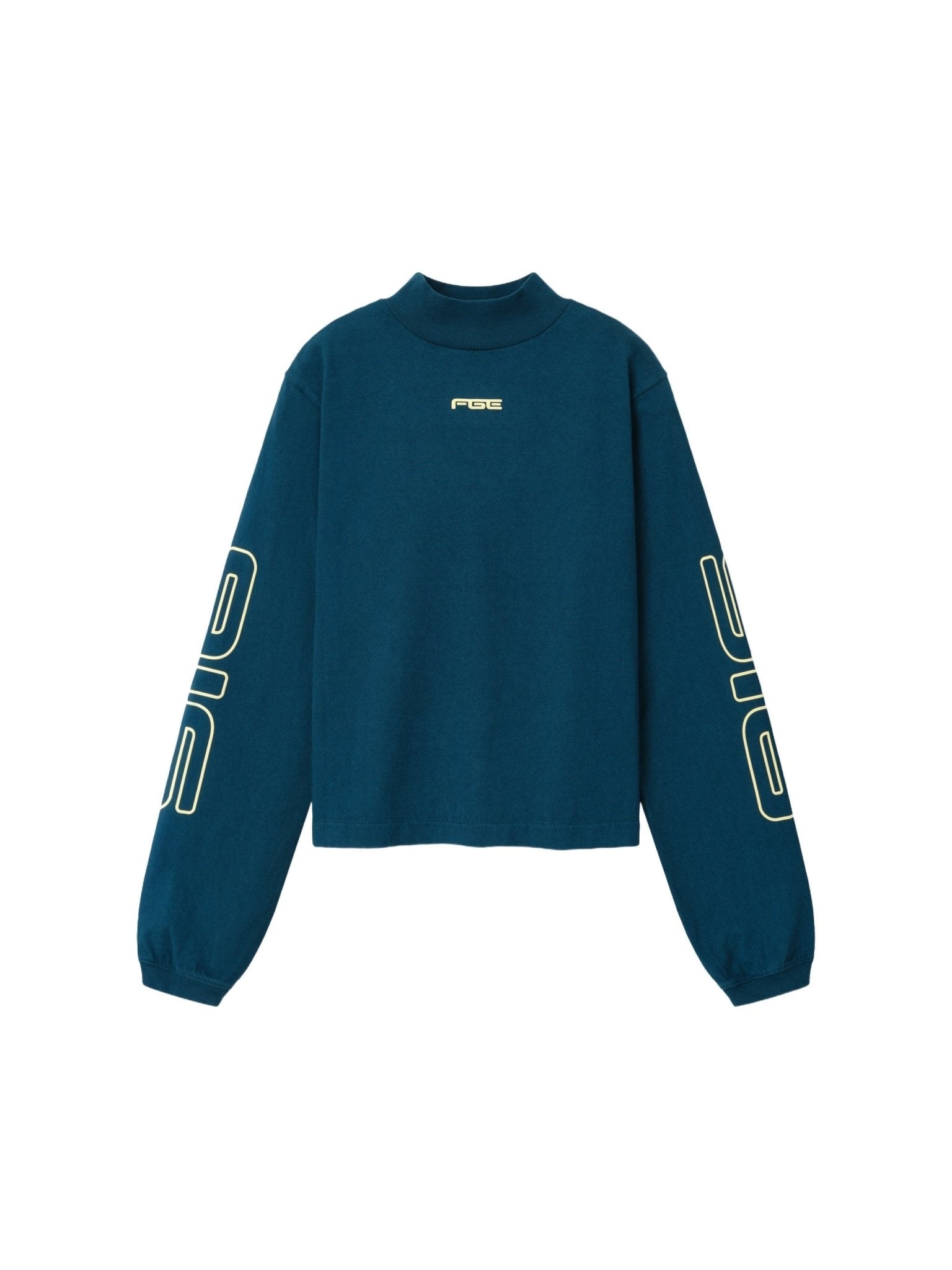 Fear of God Essentials Women's Slim Mock Neck Longsleeve Tee Washed Night Sea - Im Your Wardrobe