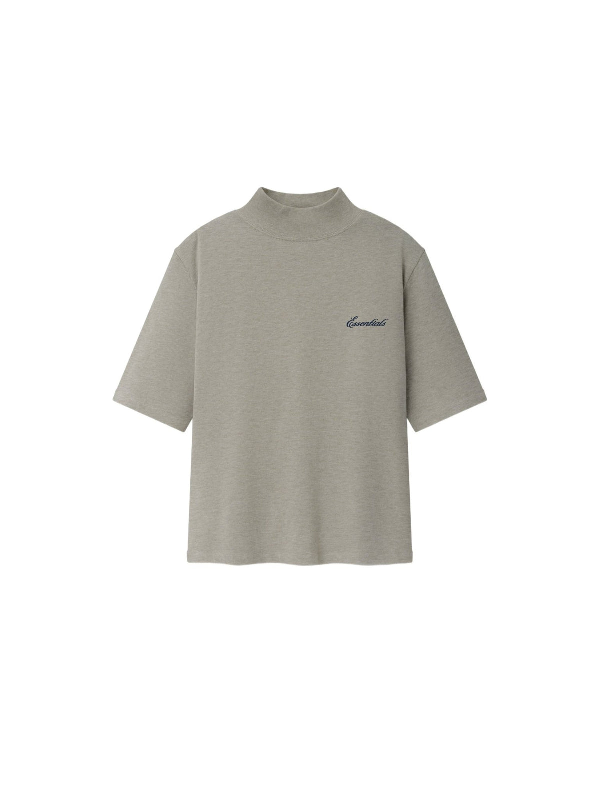 Fear of God Essentials Women's Slim Mock Neck Tee Pyrite Heather - Im Your Wardrobe