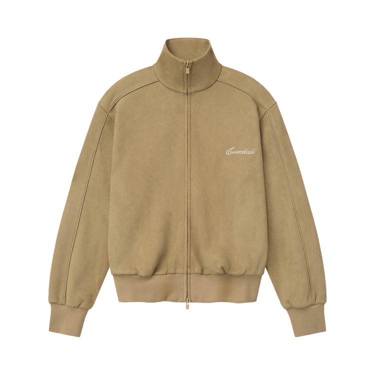 Fear of God Essentials Women's Suede Fleece Signature Vintage Track Jacket Dune (SS26) - Im Your Wardrobe