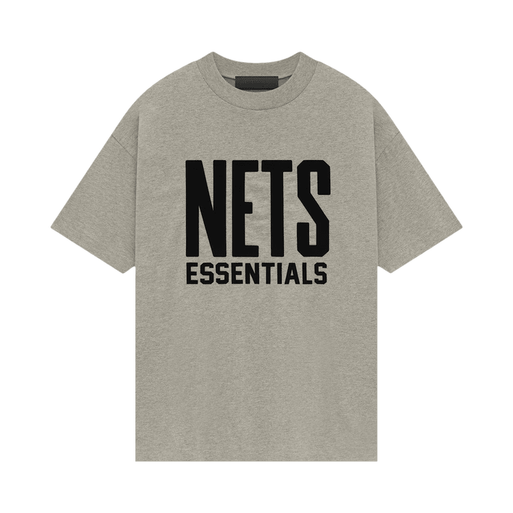 Fear of God Essentials x NBA Brooklyn Nets Tee Grey Black (FW24) - Im Your Wardrobe