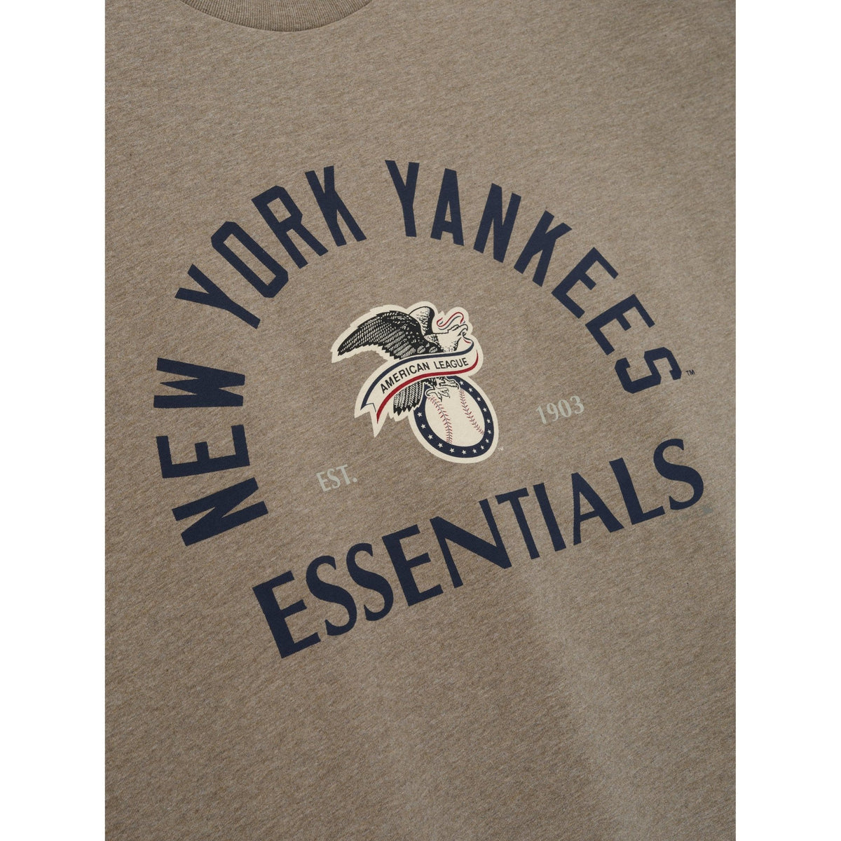 Fear of God Essentials Yankees American League Merch Tee Homestead Heather - Im Your Wardrobe