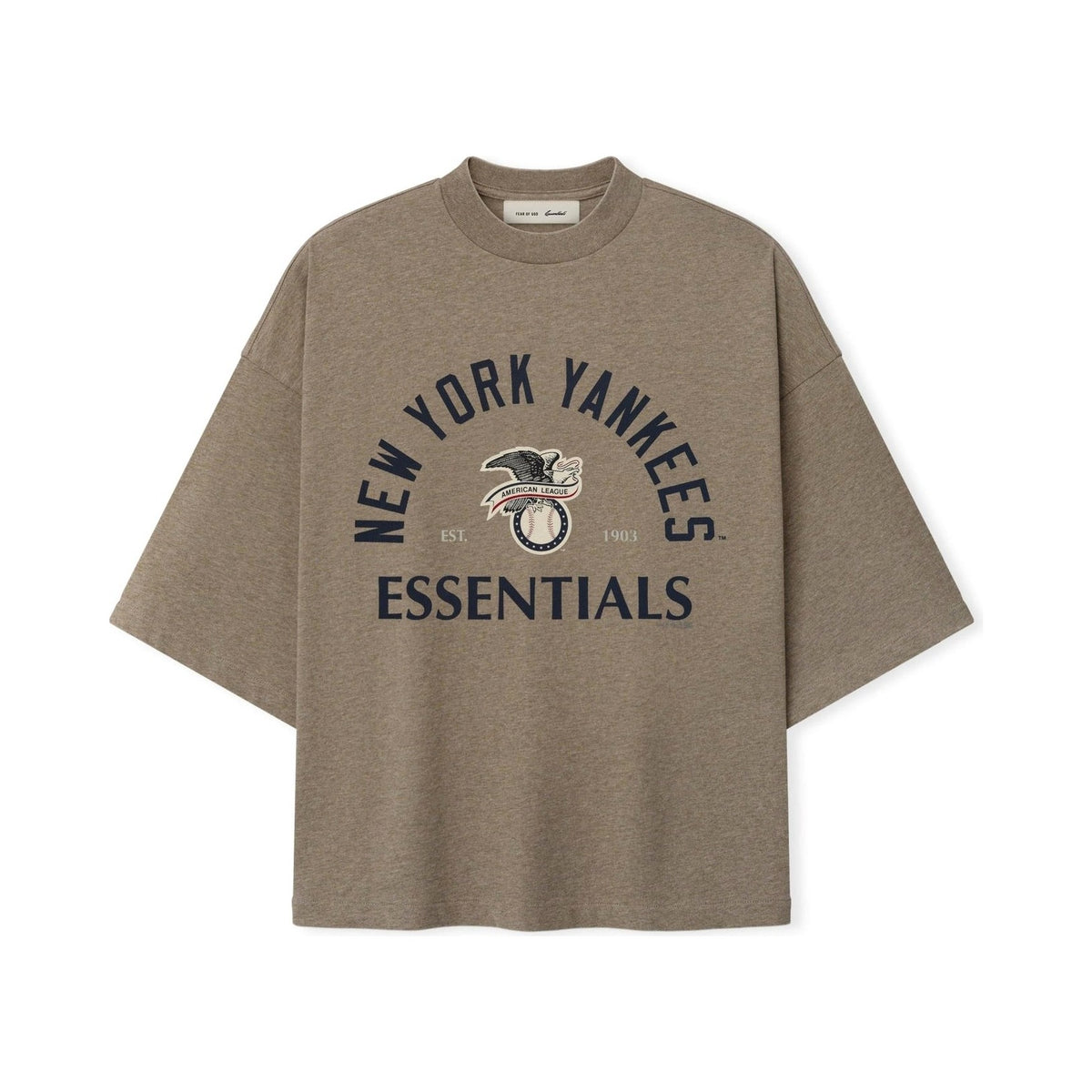 Fear of God Essentials Yankees American League Merch Tee Homestead Heather - Im Your Wardrobe
