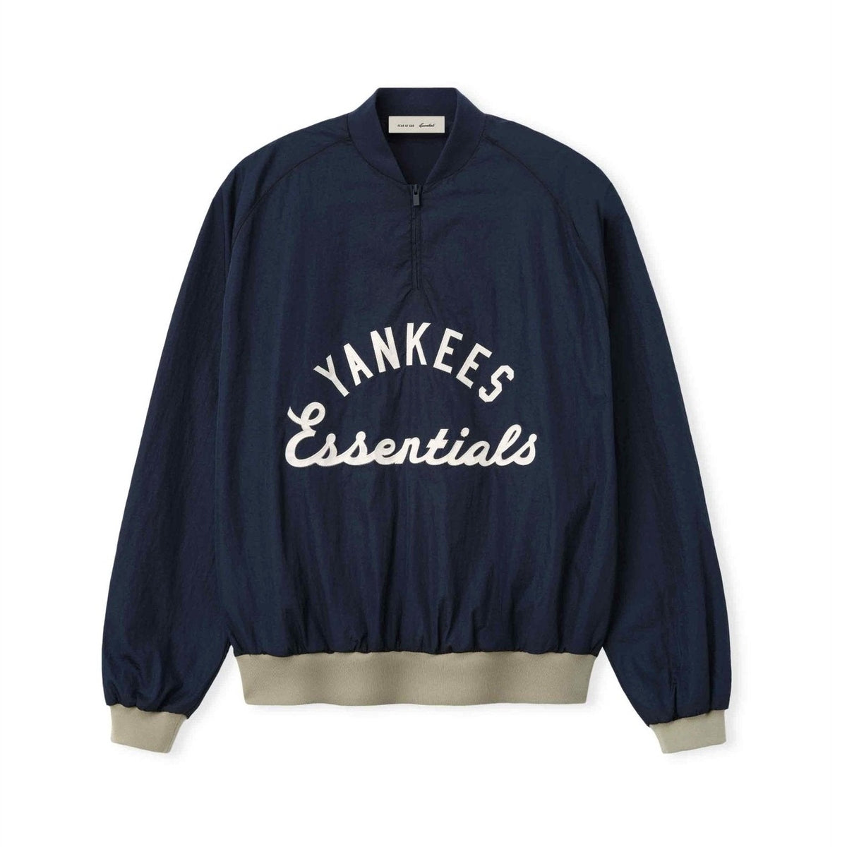 Fear of God Essentials Yankees Half Zip Pullover Dark Sapphire/ Overland Rib - Im Your Wardrobe