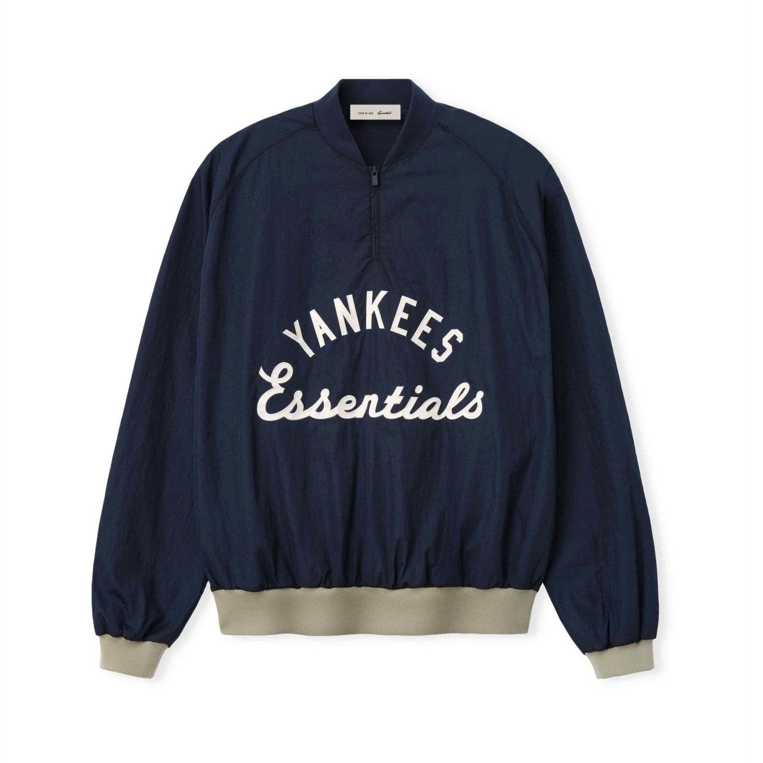 Fear of God Essentials Yankees Half Zip Pullover Dark Sapphire/ Overland Rib - Im Your Wardrobe