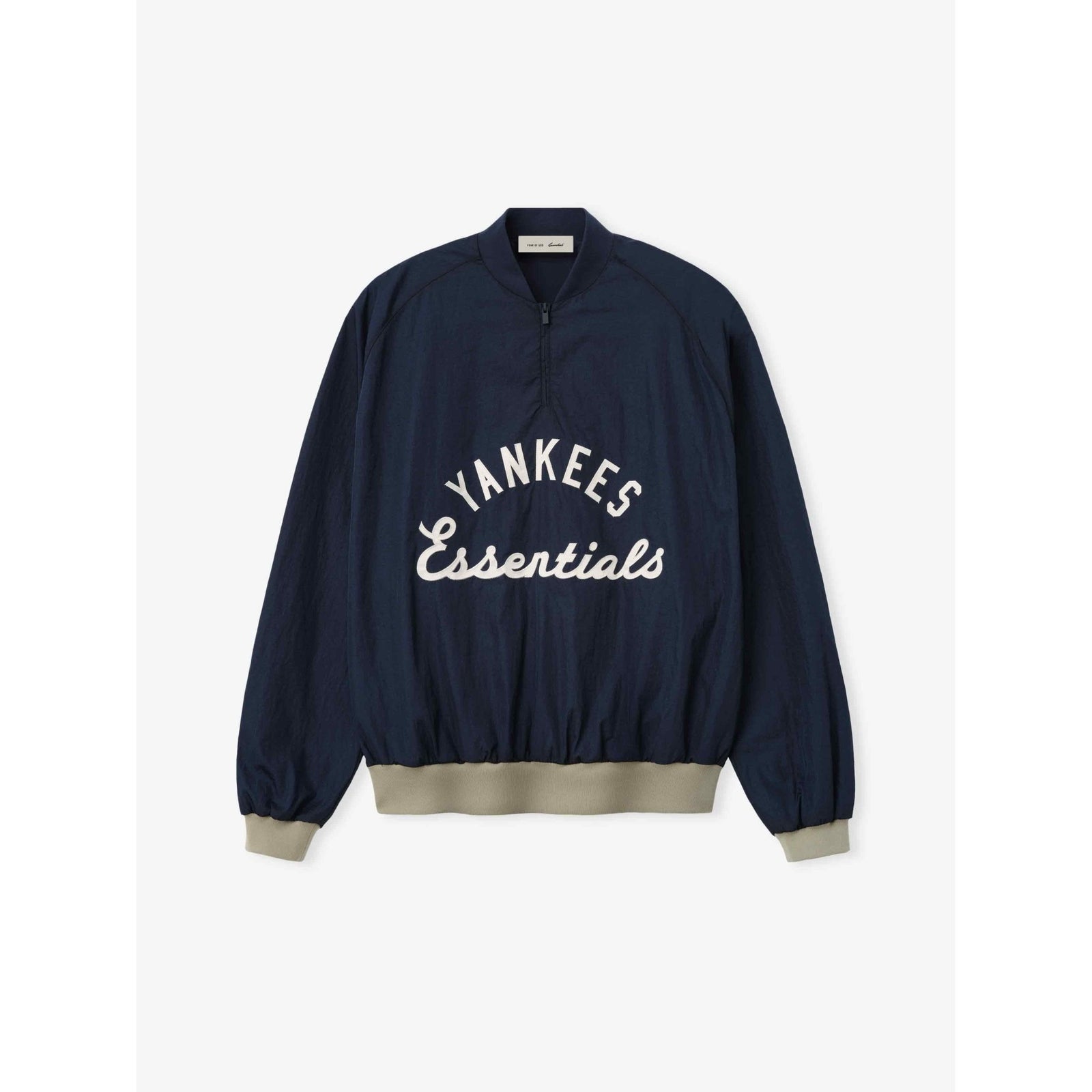 Fear of God Essentials Yankees Half Zip Pullover Dark Sapphire/ Overland Rib - Im Your Wardrobe