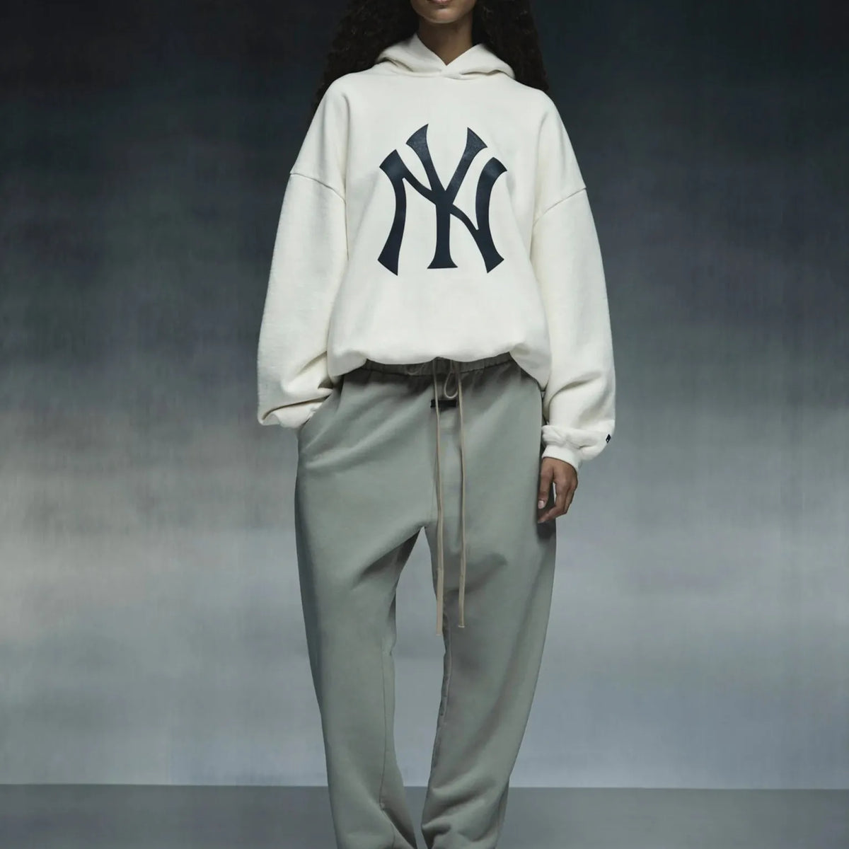 Fear of God Essentials Yankees Sport Hoodie Cream White - Im Your Wardrobe