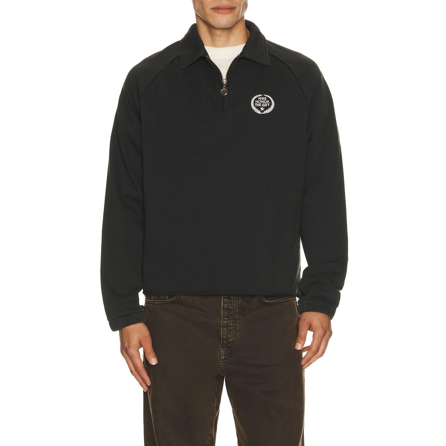 Honor The Gift Vintage Terry Quarter Zip Vintage Black - Im Your Wardrobe