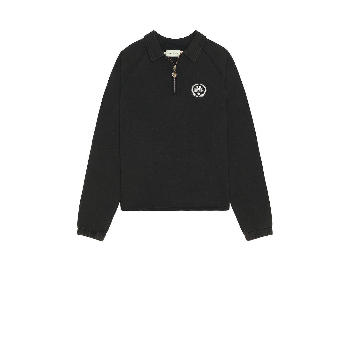 Honor The Gift Vintage Terry Quarter Zip Vintage Black - Im Your Wardrobe