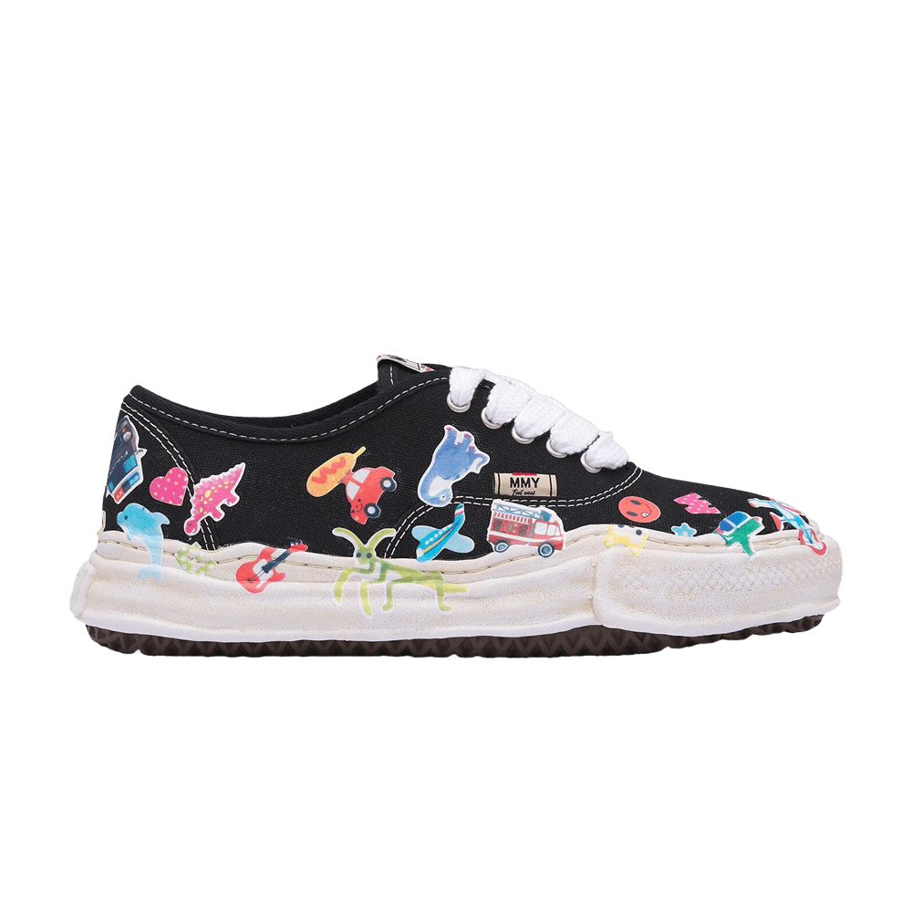 Maison Mihara Yasuhiro Baker OG Sole Sticker Printed Canvas Low Black - Im Your Wardrobe