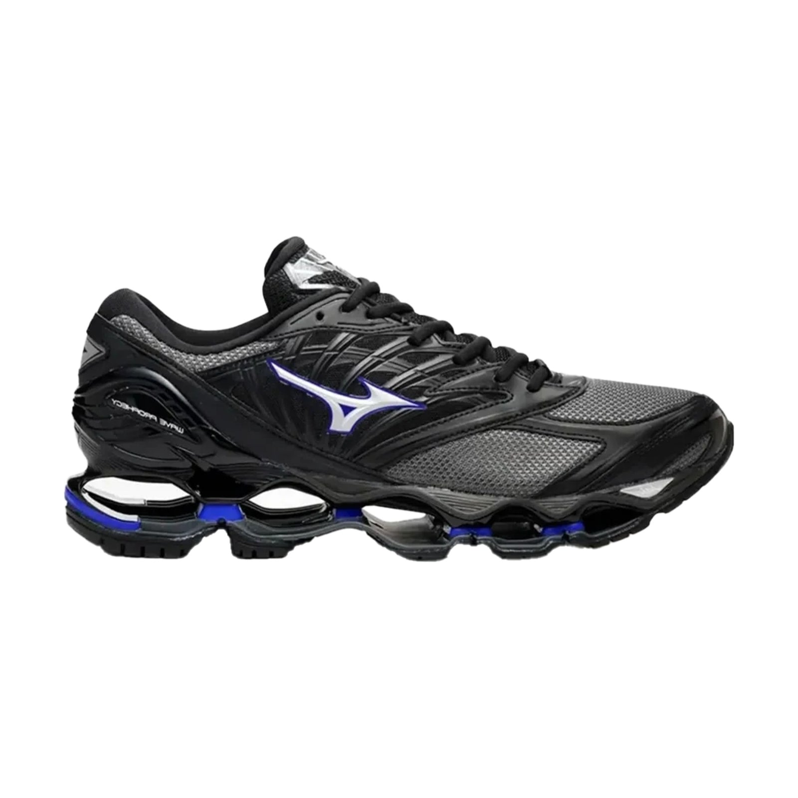 Mizuno Wave Prophecy LS Charcoal Silver Blue front