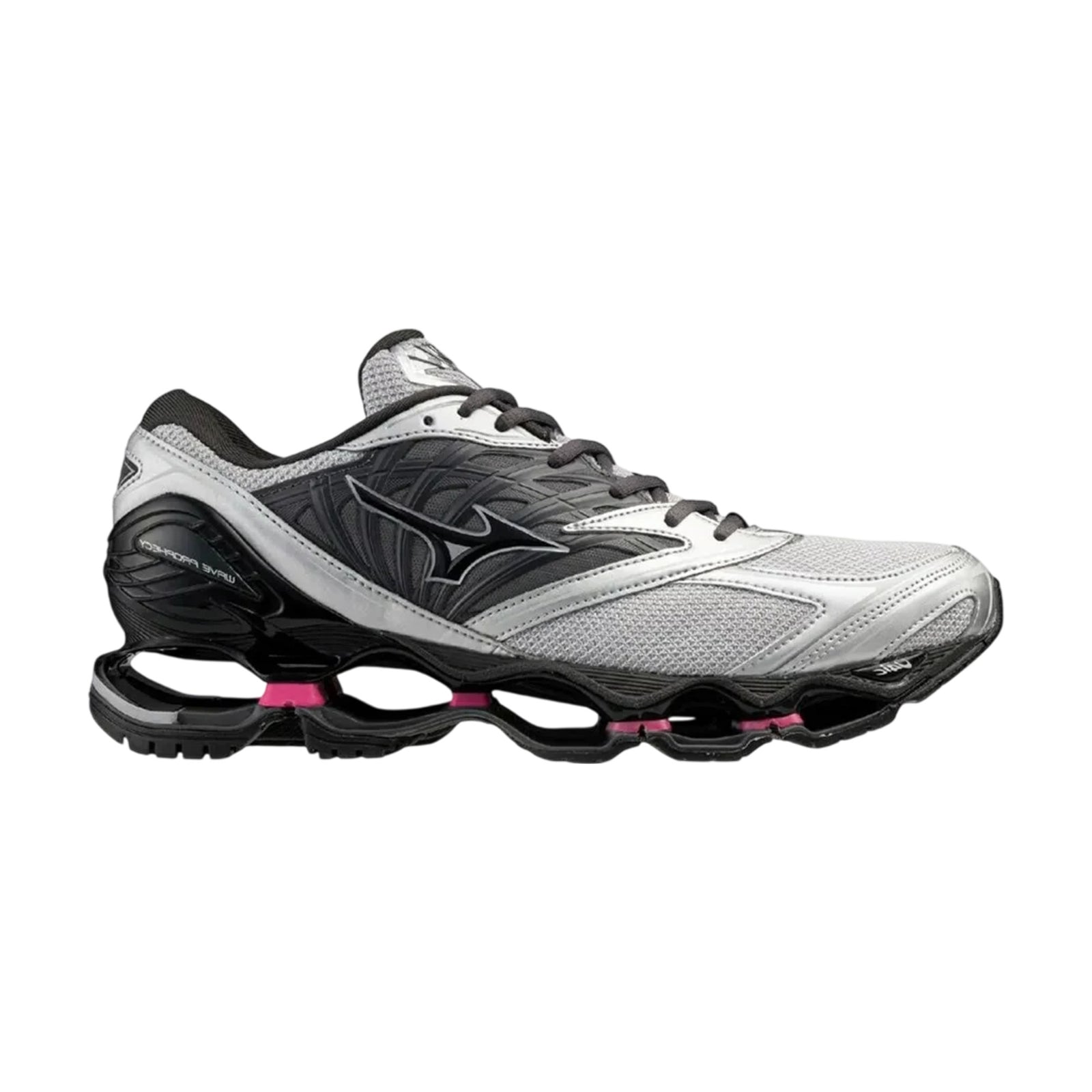 Mizuno Wave Prophecy LS Silver Dark Grey Pink front