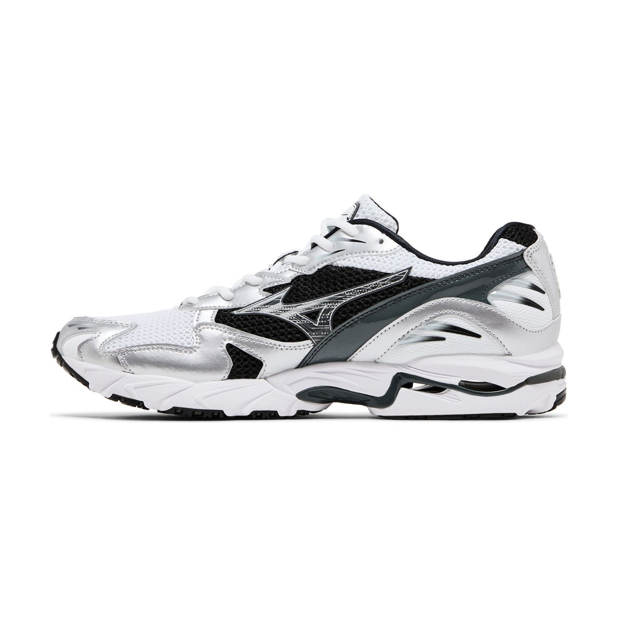 Mizuno Wave Rider 10 White Black Silver detail