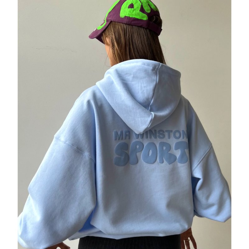 Mr Winston - Puff Hooded Sweat (Powder Blue) - Im Your Wardrobe